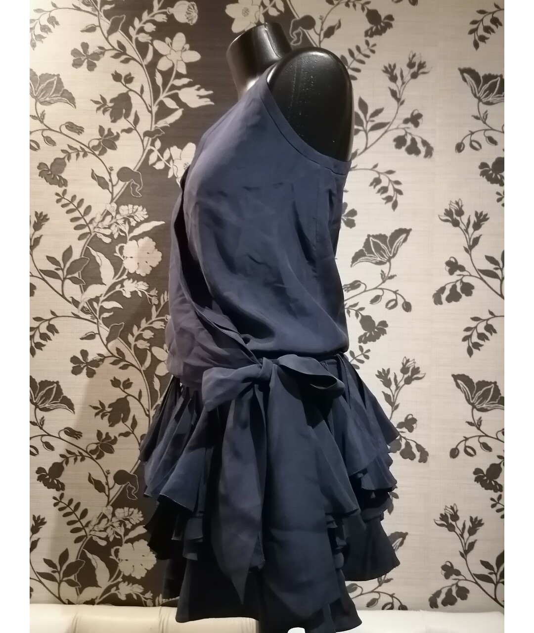 CHRISTIAN DIOR PRE-OWNED Темно-синее шелковое коктейльное платье, фото 3