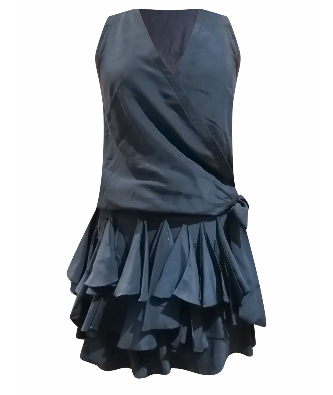 CHRISTIAN DIOR PRE-OWNED Темно-синее шелковое коктейльное платье, фото 1