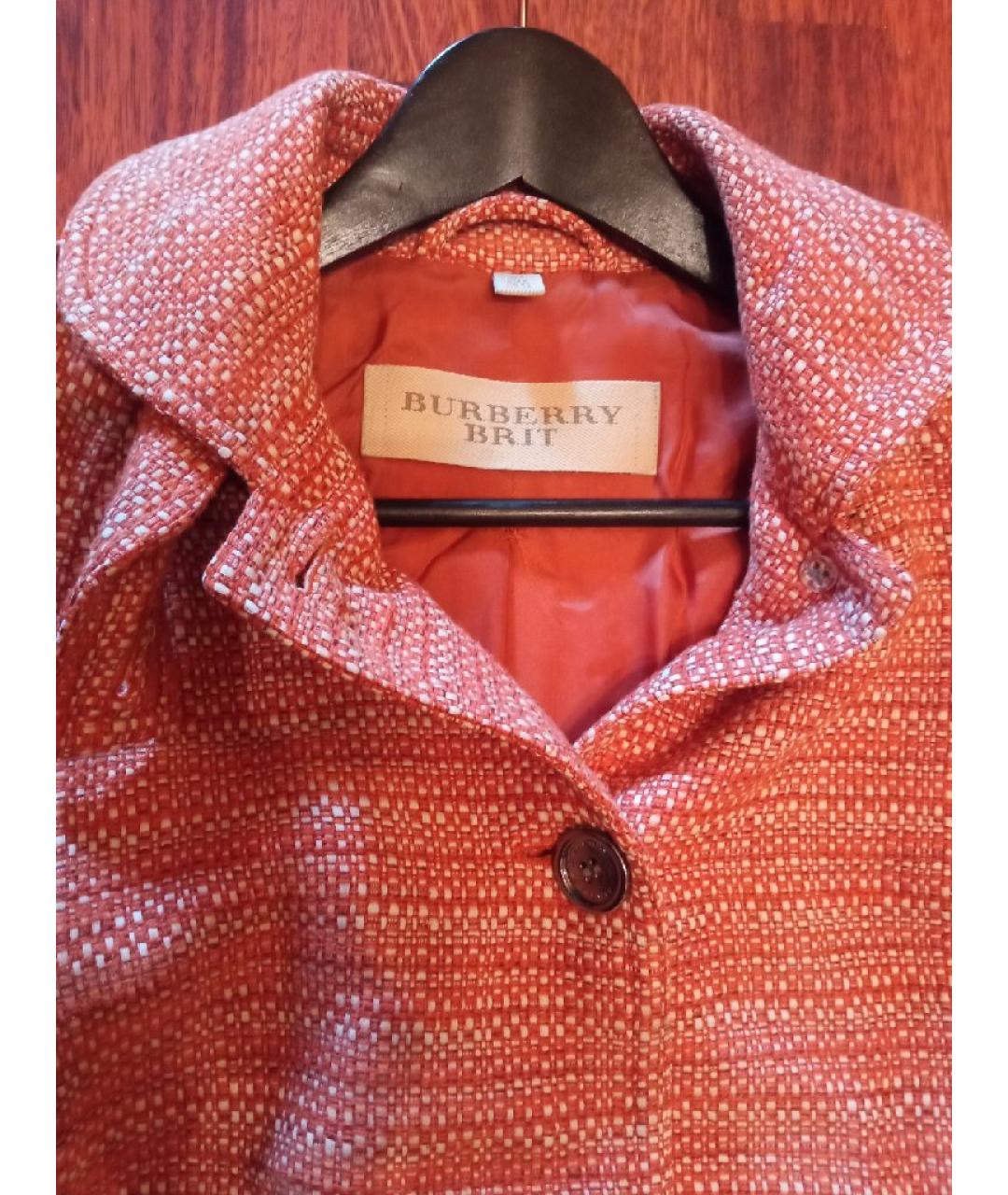 BURBERRY Оранжевый хлопковый жакет/пиджак, фото 3