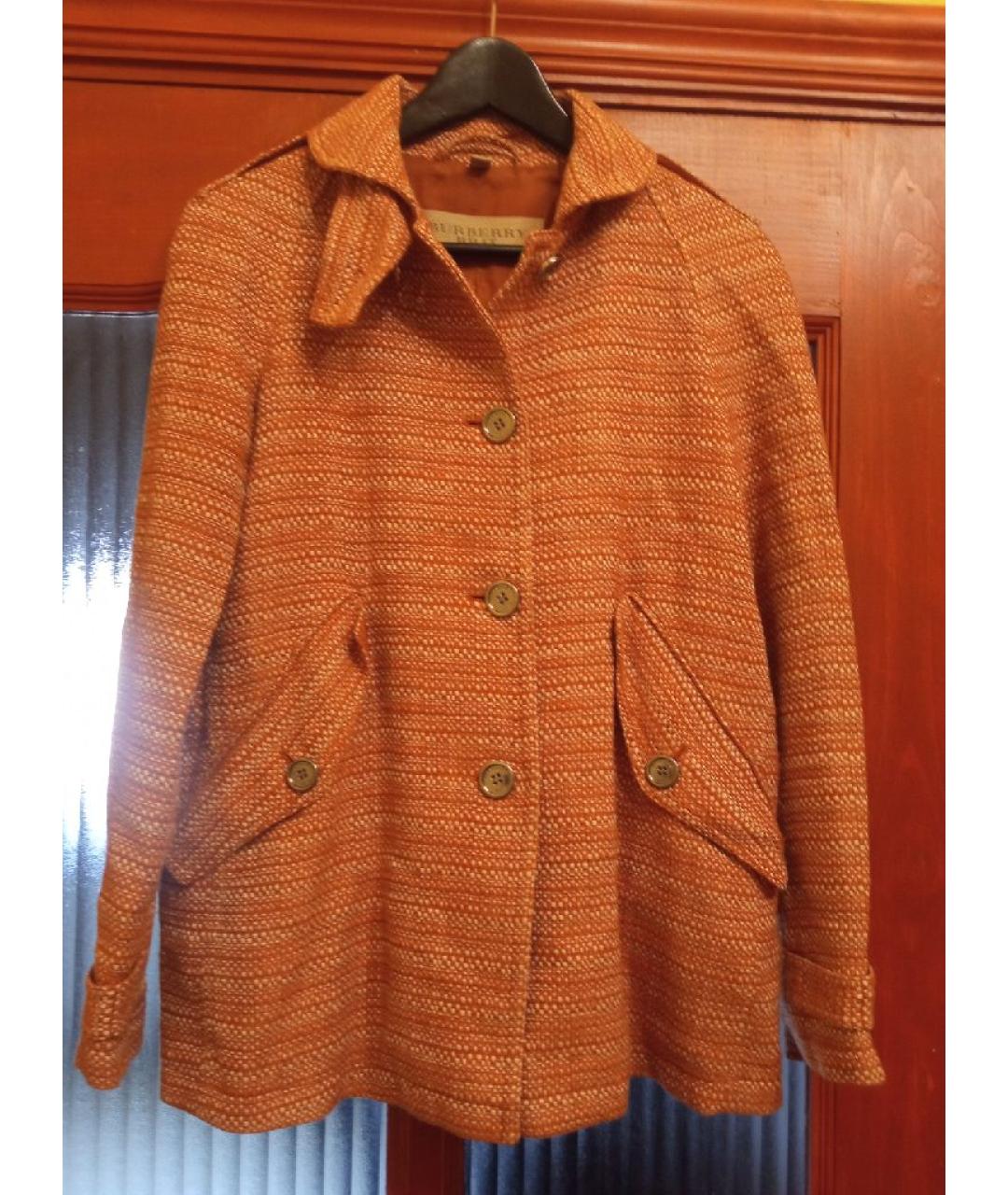 BURBERRY Оранжевый хлопковый жакет/пиджак, фото 7