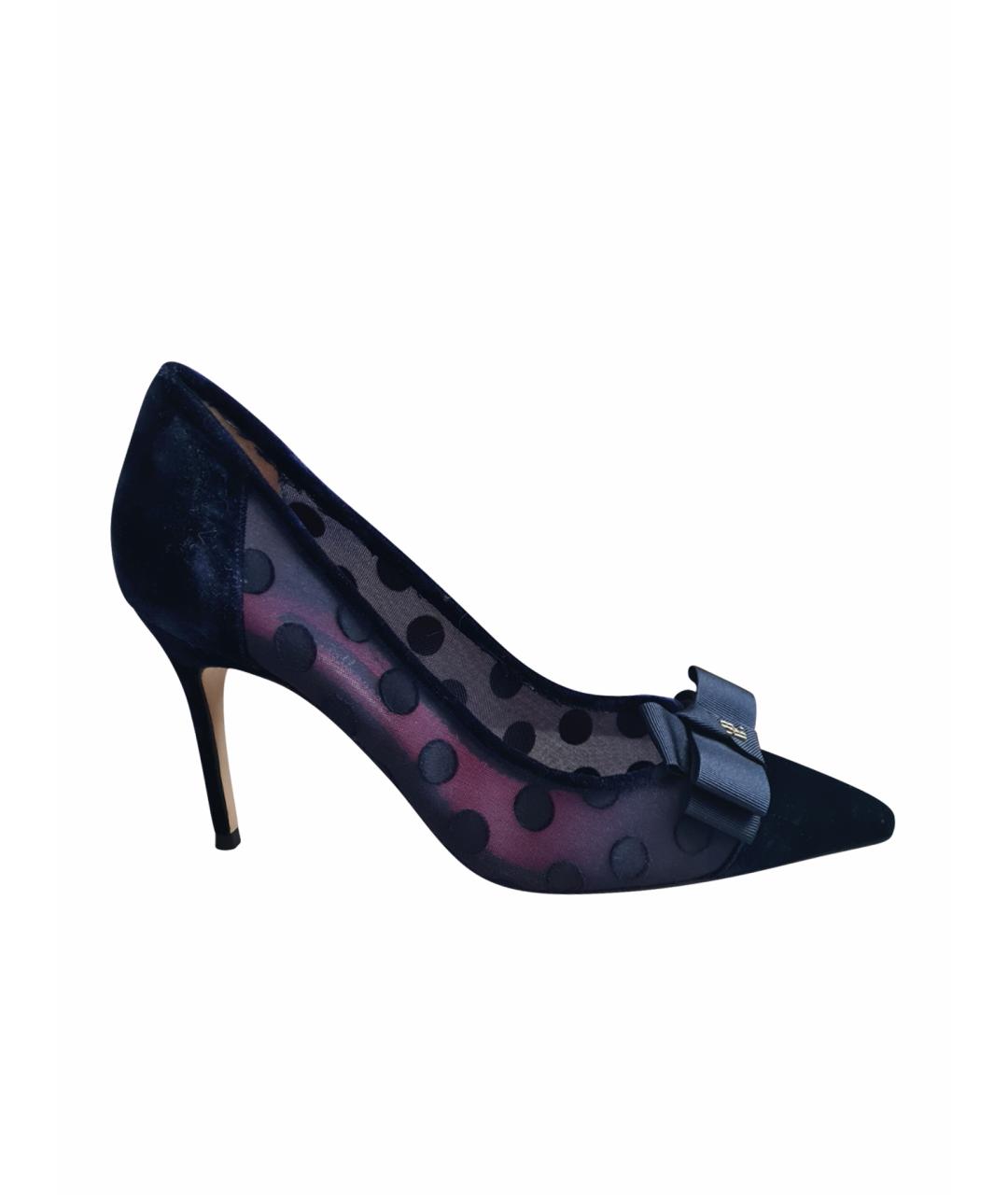 CH CAROLINA HERRERA Темно-синие бархатные туфли, фото 1