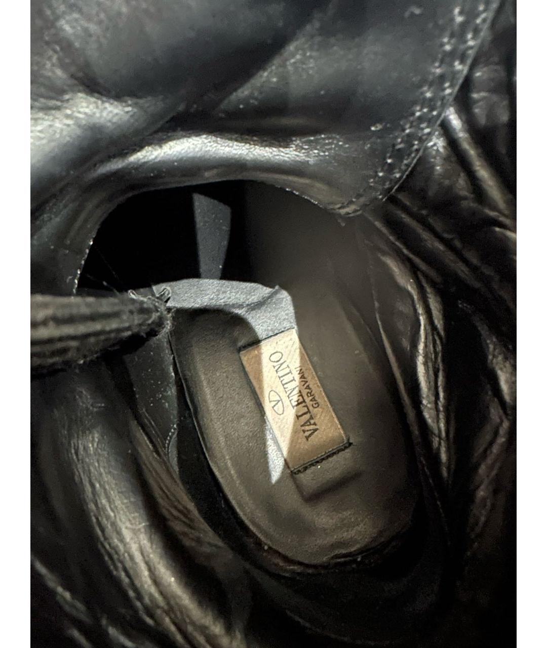 VALENTINO Черные кожаные ботинки, фото 9