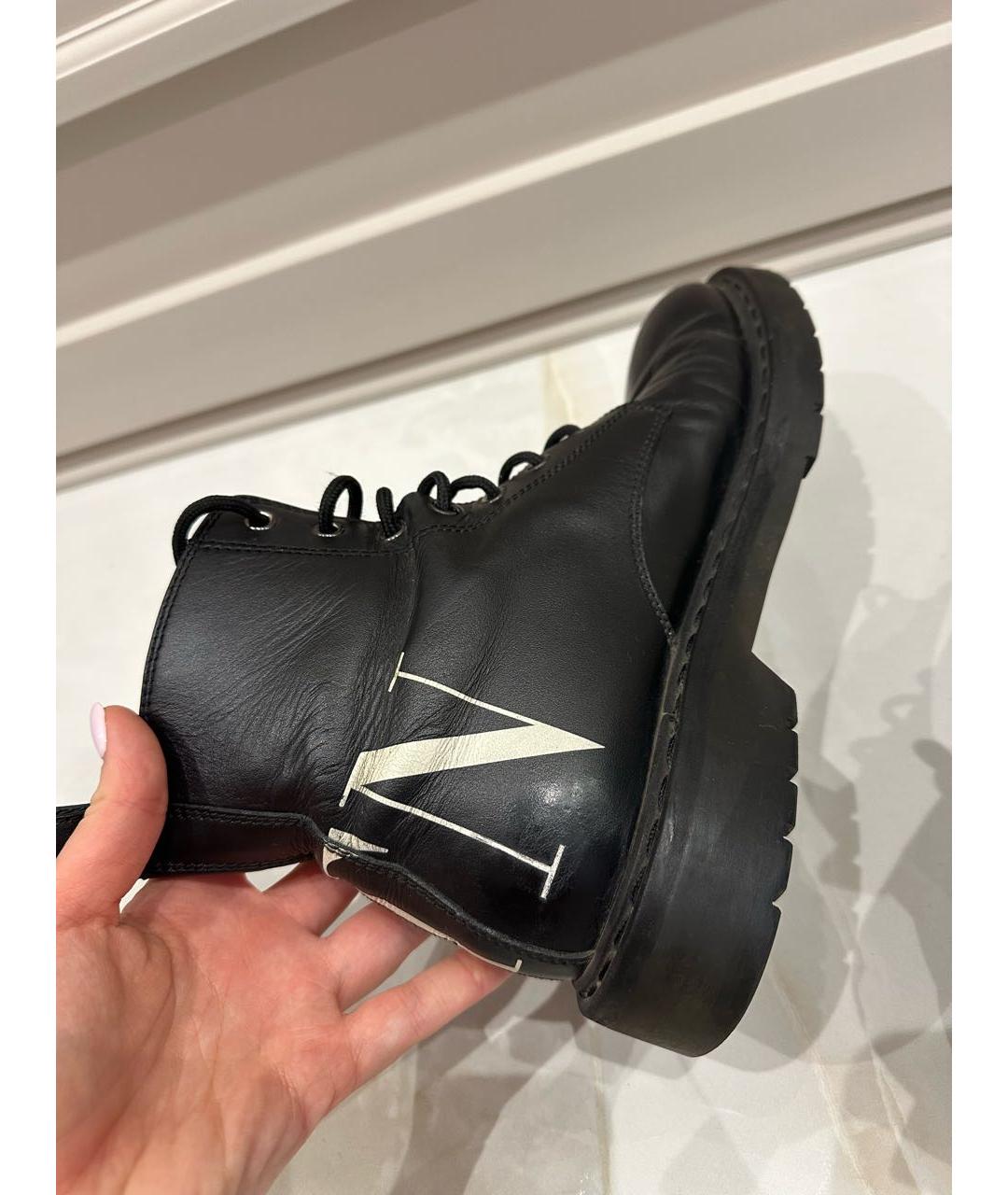 VALENTINO Черные кожаные ботинки, фото 6