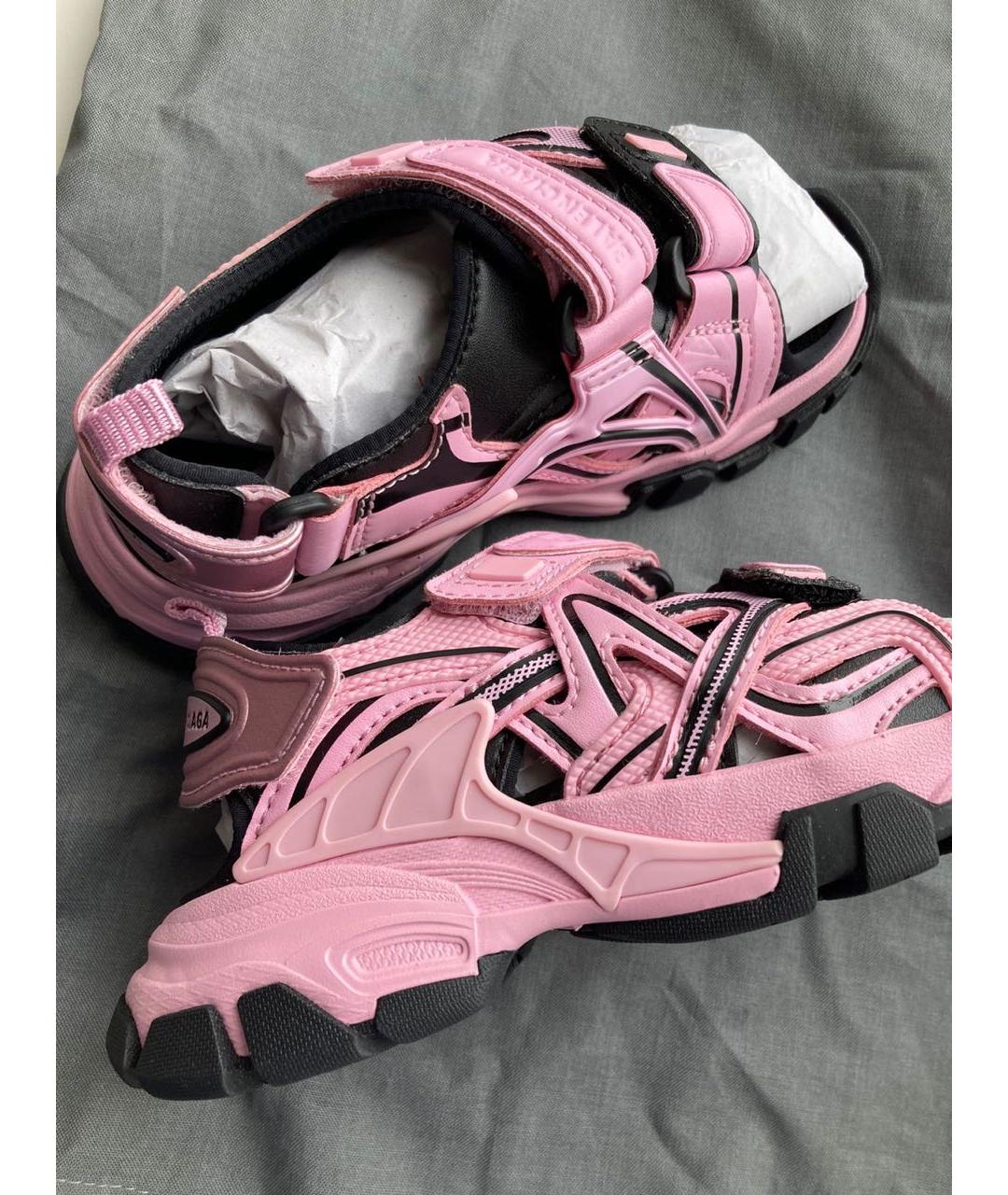 BALENCIAGA Розовые кожаные сандалии и шлепанцы, фото 2