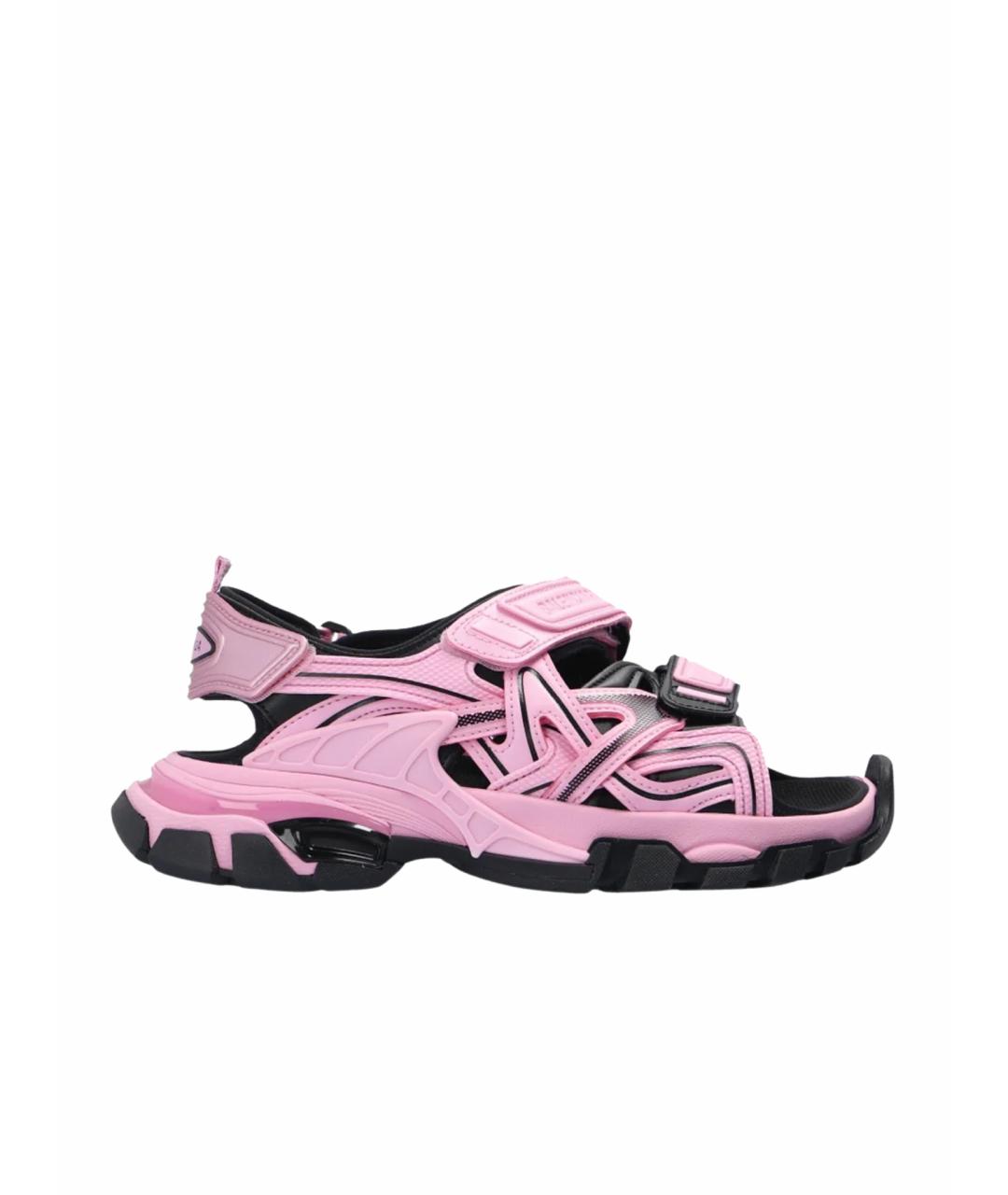 BALENCIAGA Розовые кожаные сандалии и шлепанцы, фото 1