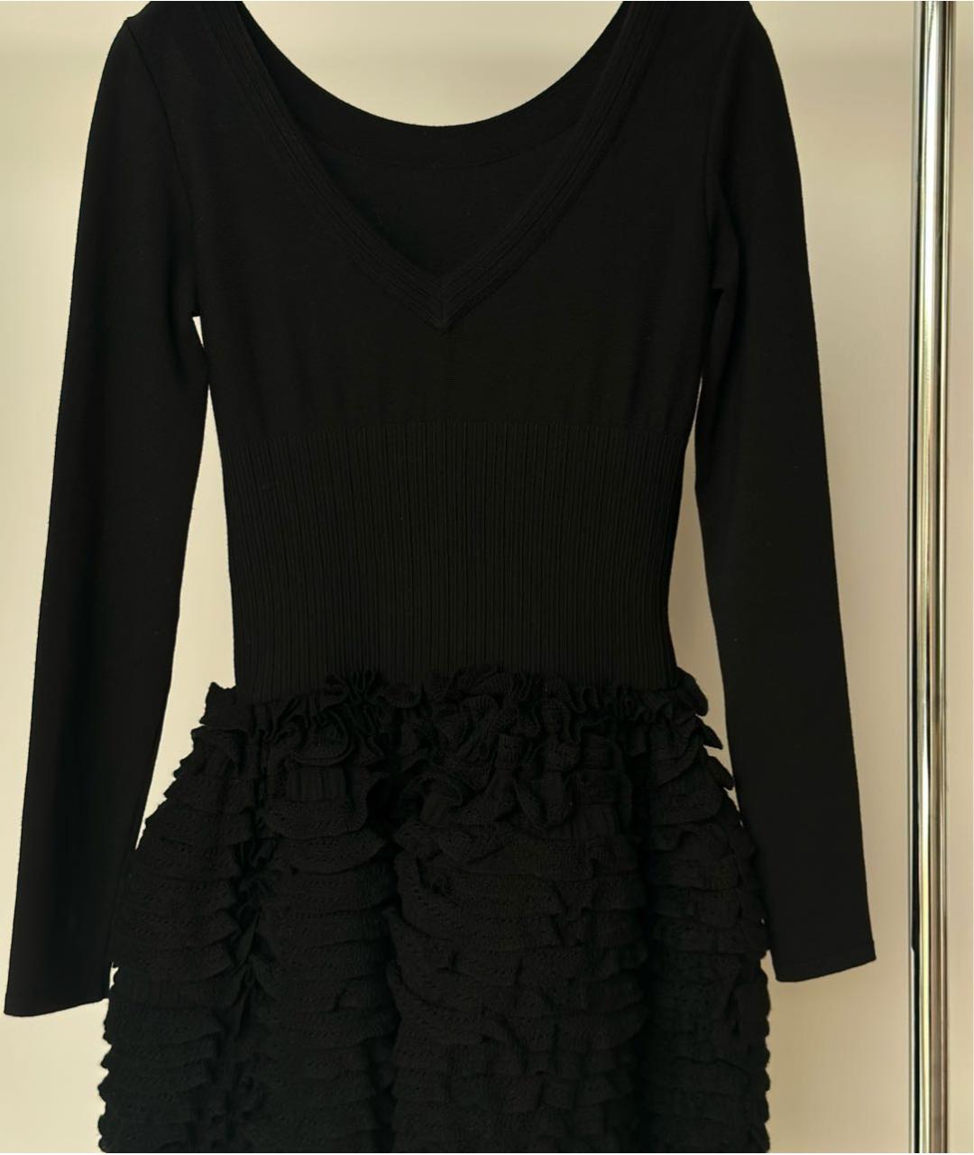 ALAIA Черное шерстяное повседневное платье, фото 5
