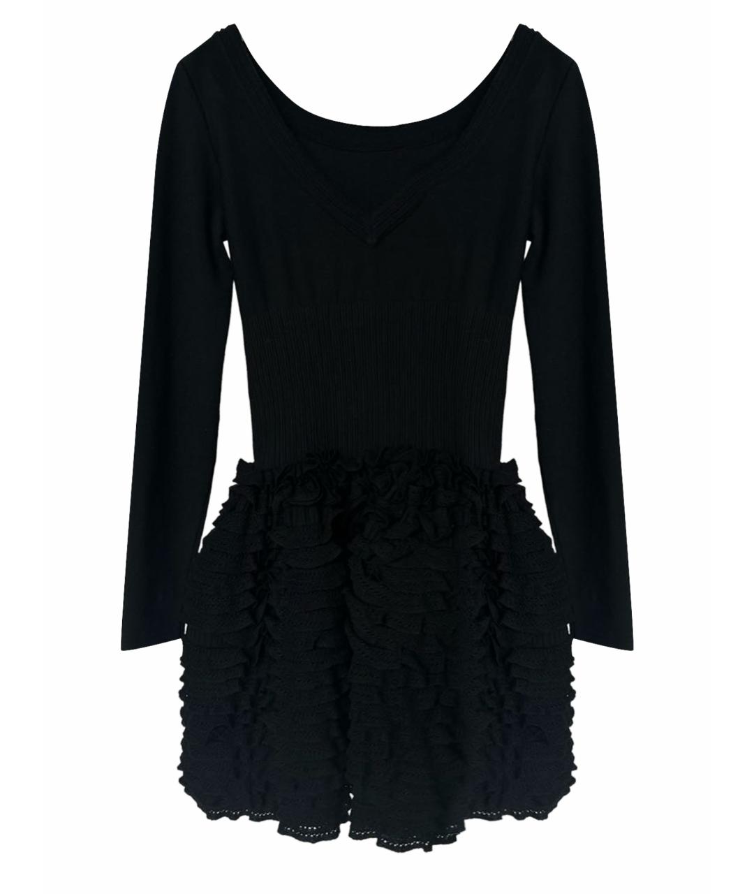 ALAIA Черное шерстяное повседневное платье, фото 1