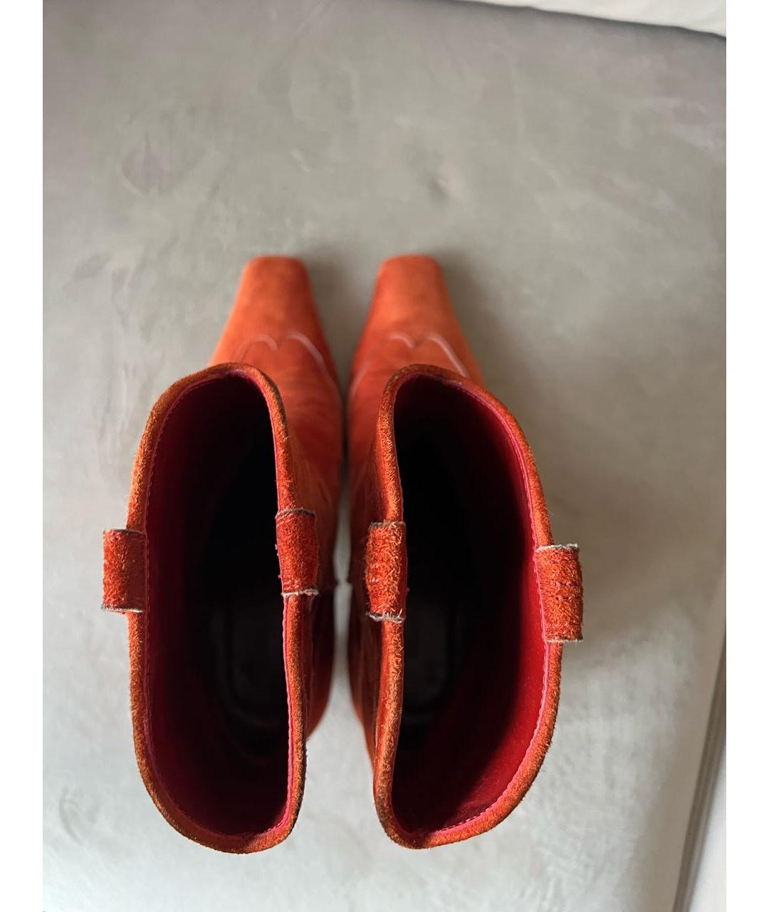 KHAITE Оранжевое замшевые ботинки, фото 3