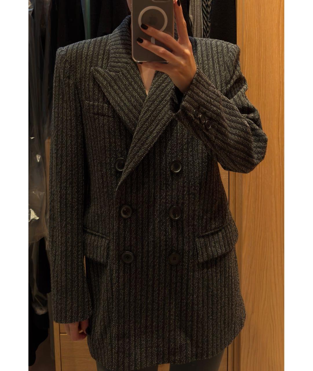ISABEL MARANT Серый шерстяной жакет/пиджак, фото 7