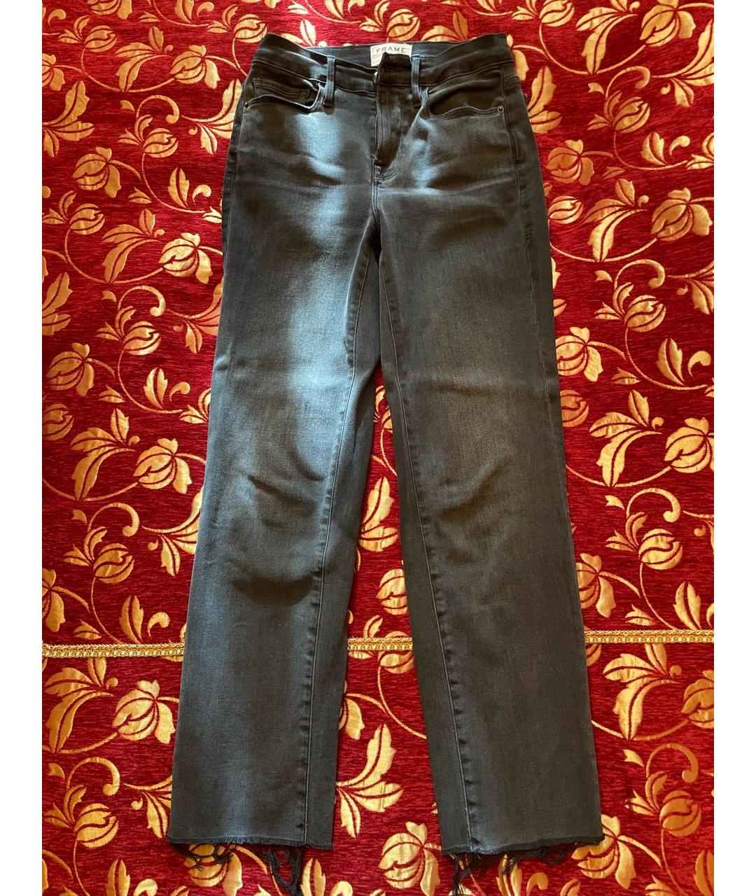 FRAME Антрацитовые хлопко-лиоцелловые прямые джинсы, фото 8