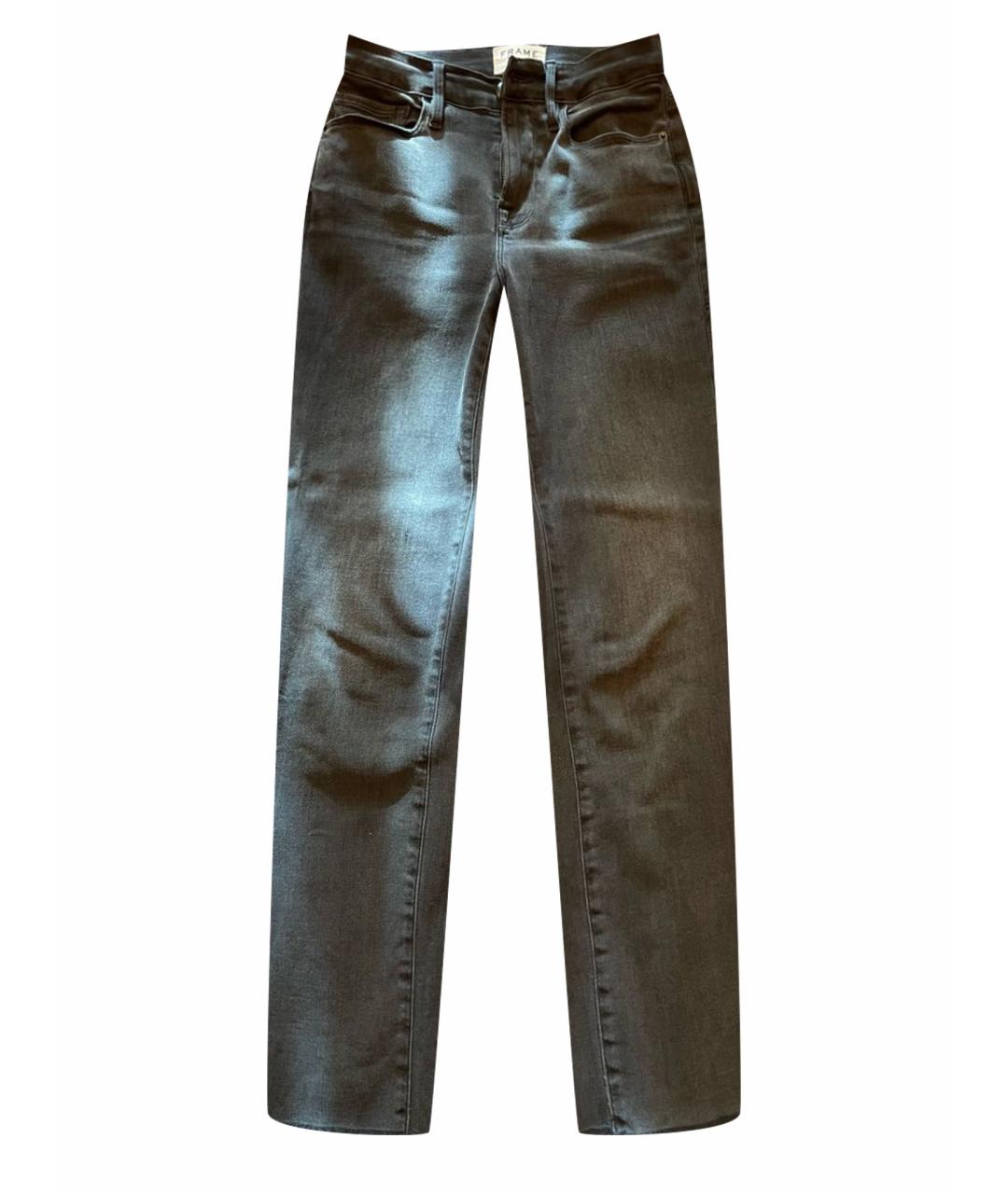 FRAME Антрацитовые хлопко-лиоцелловые прямые джинсы, фото 1