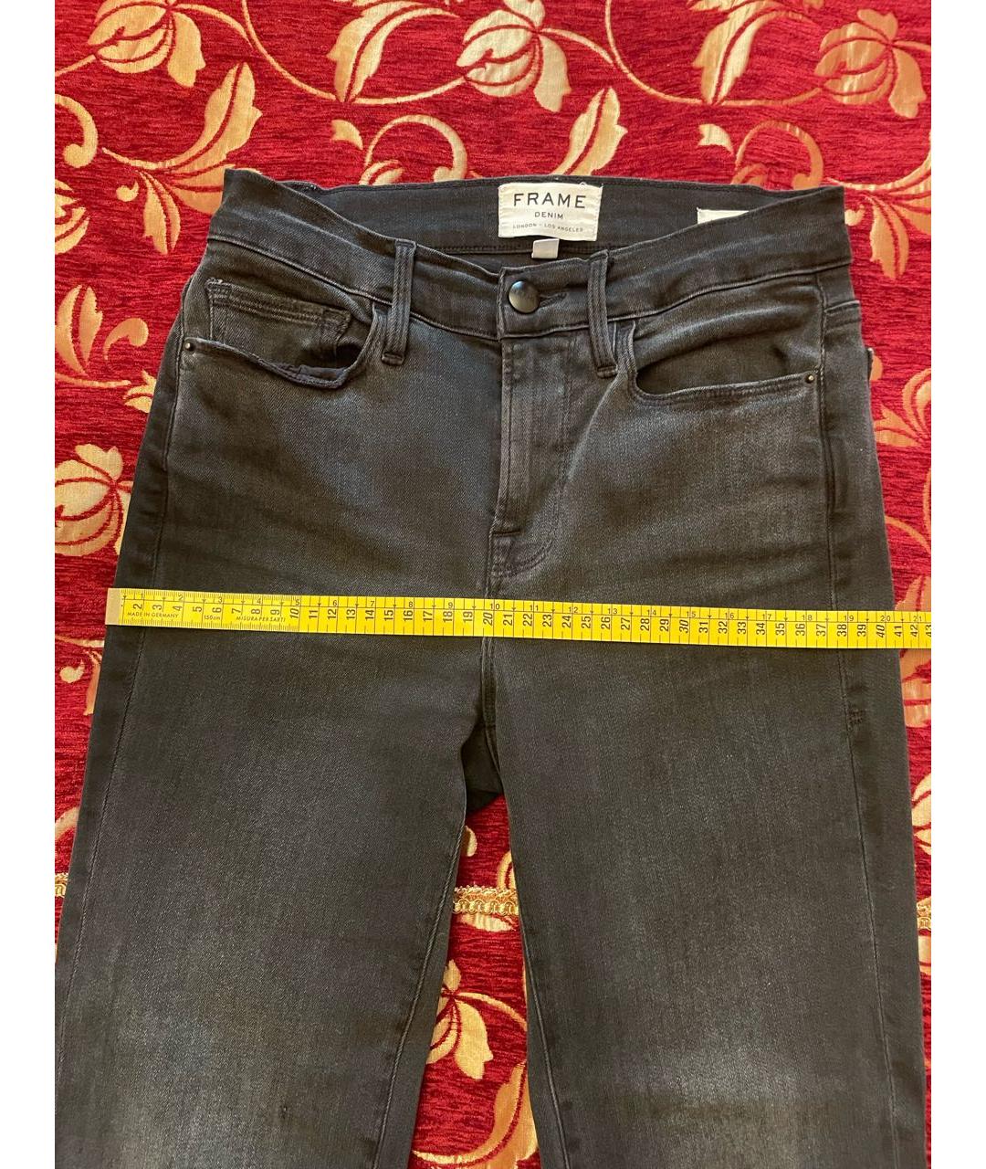 FRAME Антрацитовые хлопко-лиоцелловые прямые джинсы, фото 7