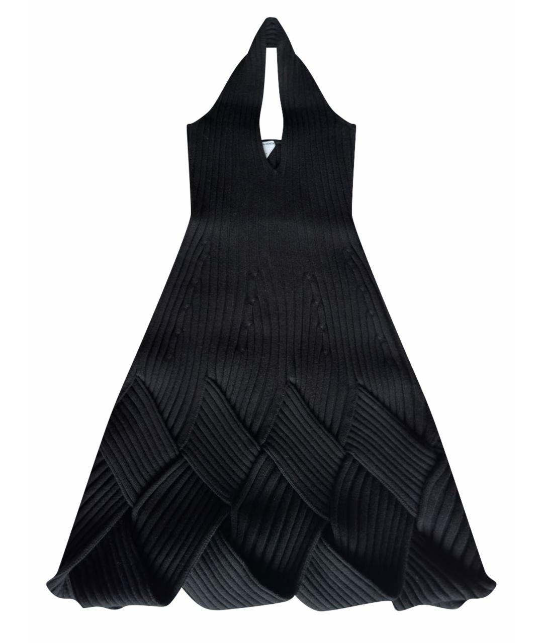 BOTTEGA VENETA Черное шерстяное вечернее платье, фото 1