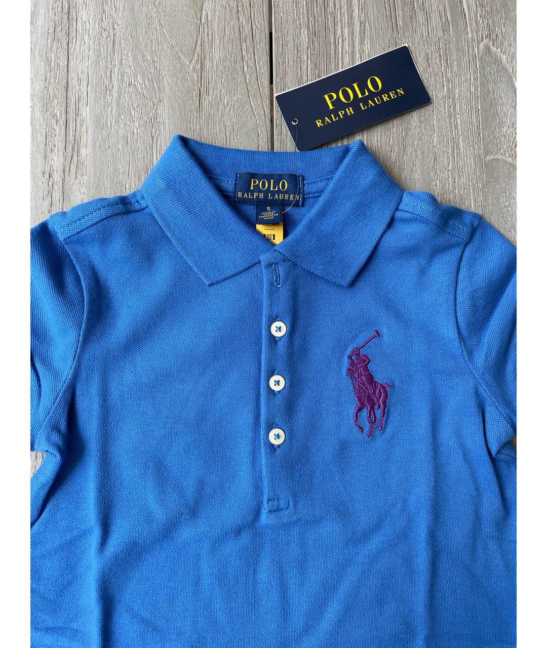 POLO RALPH LAUREN Синий хлопковый детская футболка / топ, фото 4