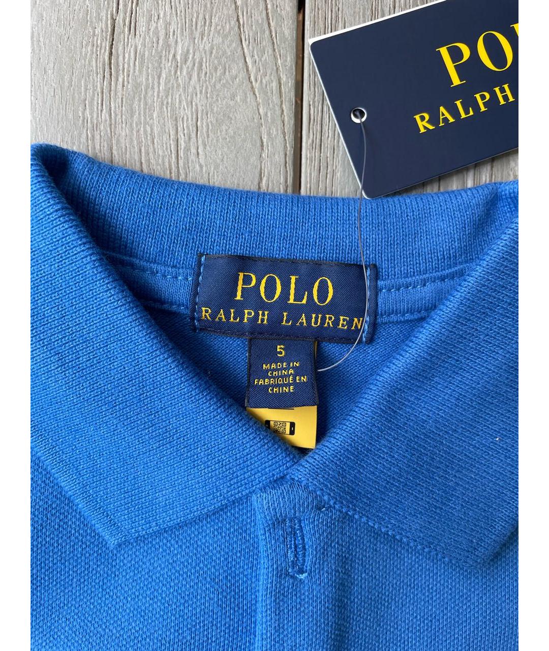 POLO RALPH LAUREN Синий хлопковый детская футболка / топ, фото 3