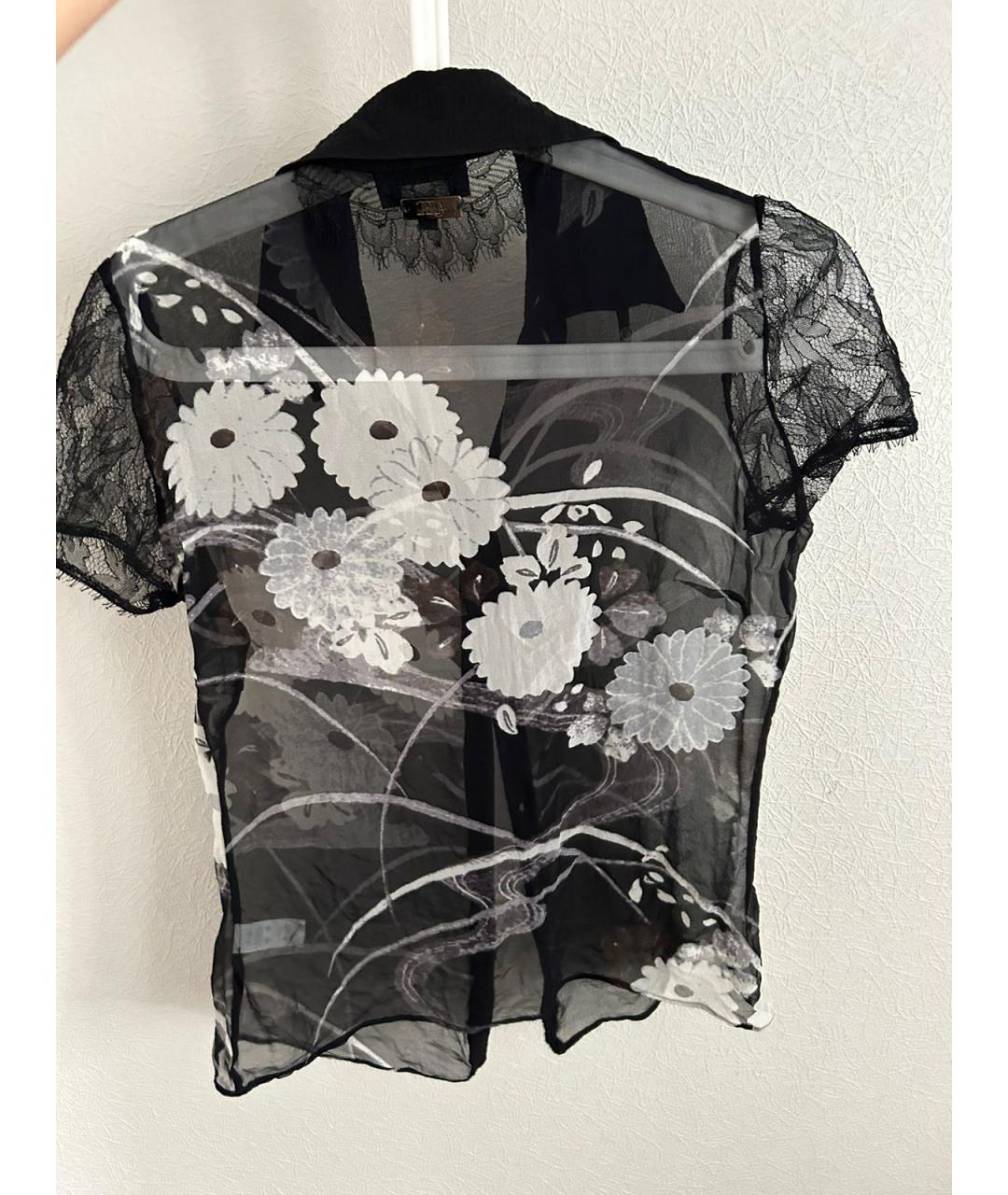 LA PERLA Черная шелковая блузы, фото 2