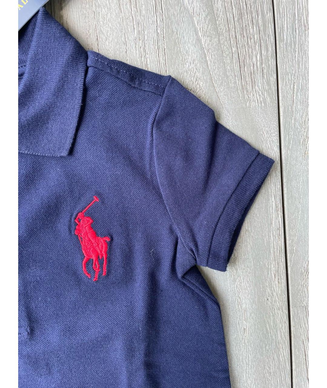 POLO RALPH LAUREN Темно-синий хлопковый детская футболка / топ, фото 3