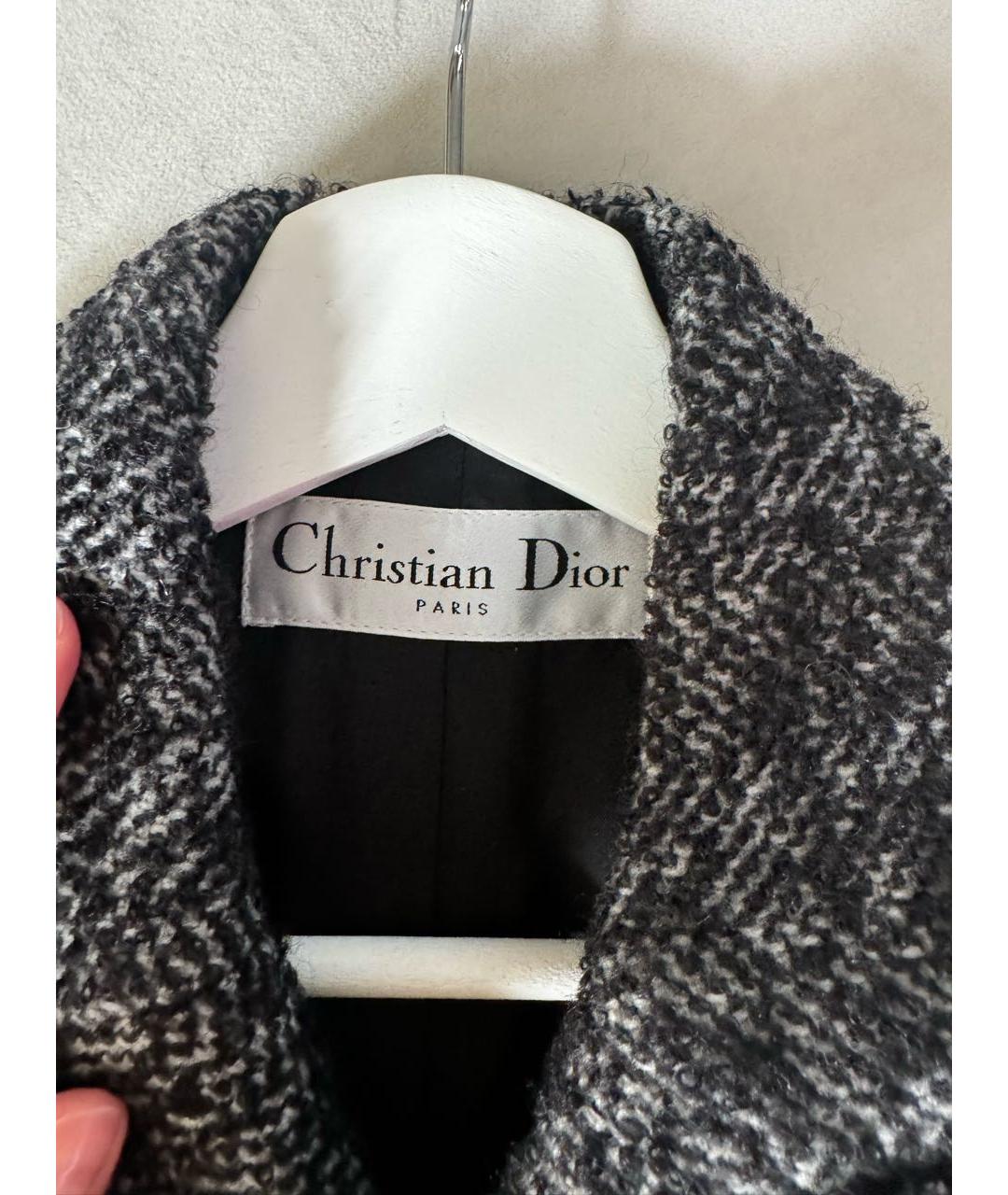 CHRISTIAN DIOR Серое шерстяное пальто, фото 3