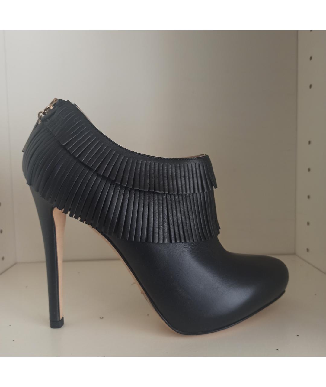 ELISABETTA FRANCHI Черные кожаные ботинки, фото 9