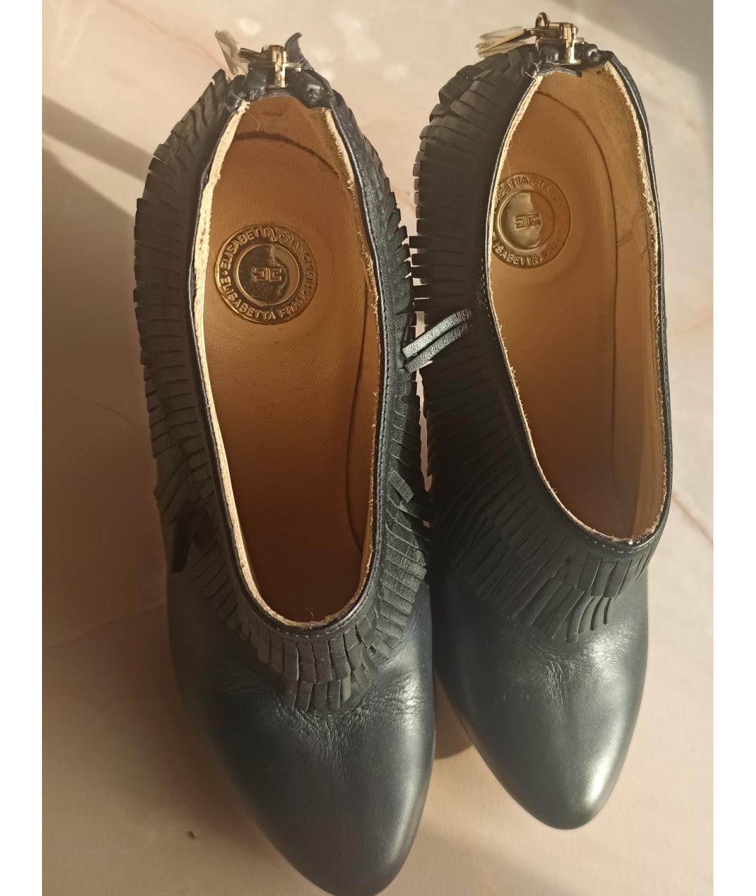 ELISABETTA FRANCHI Черные кожаные ботинки, фото 3
