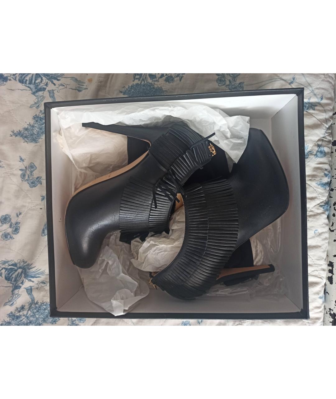 ELISABETTA FRANCHI Черные кожаные ботинки, фото 7