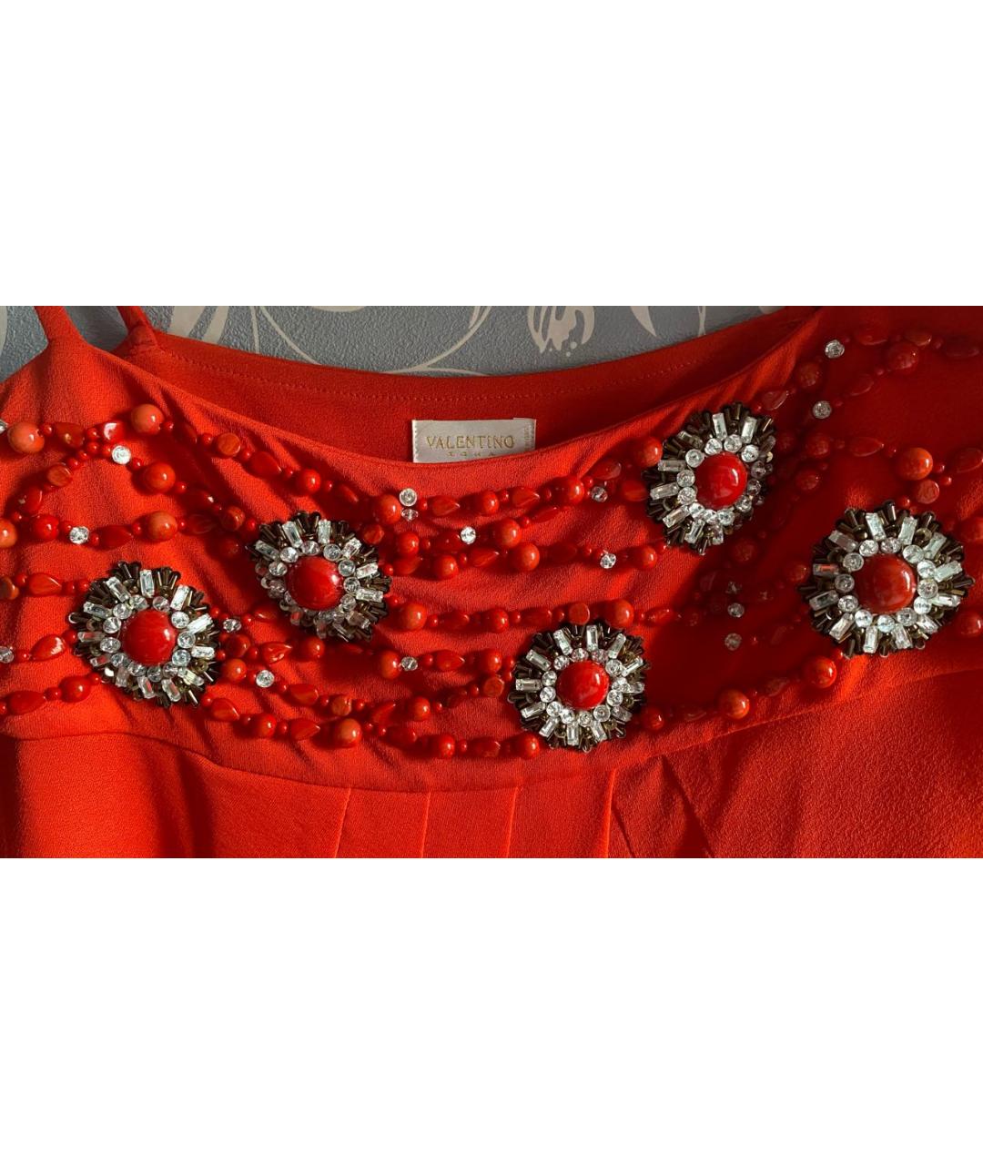 VALENTINO Красное вискозное коктейльное платье, фото 4