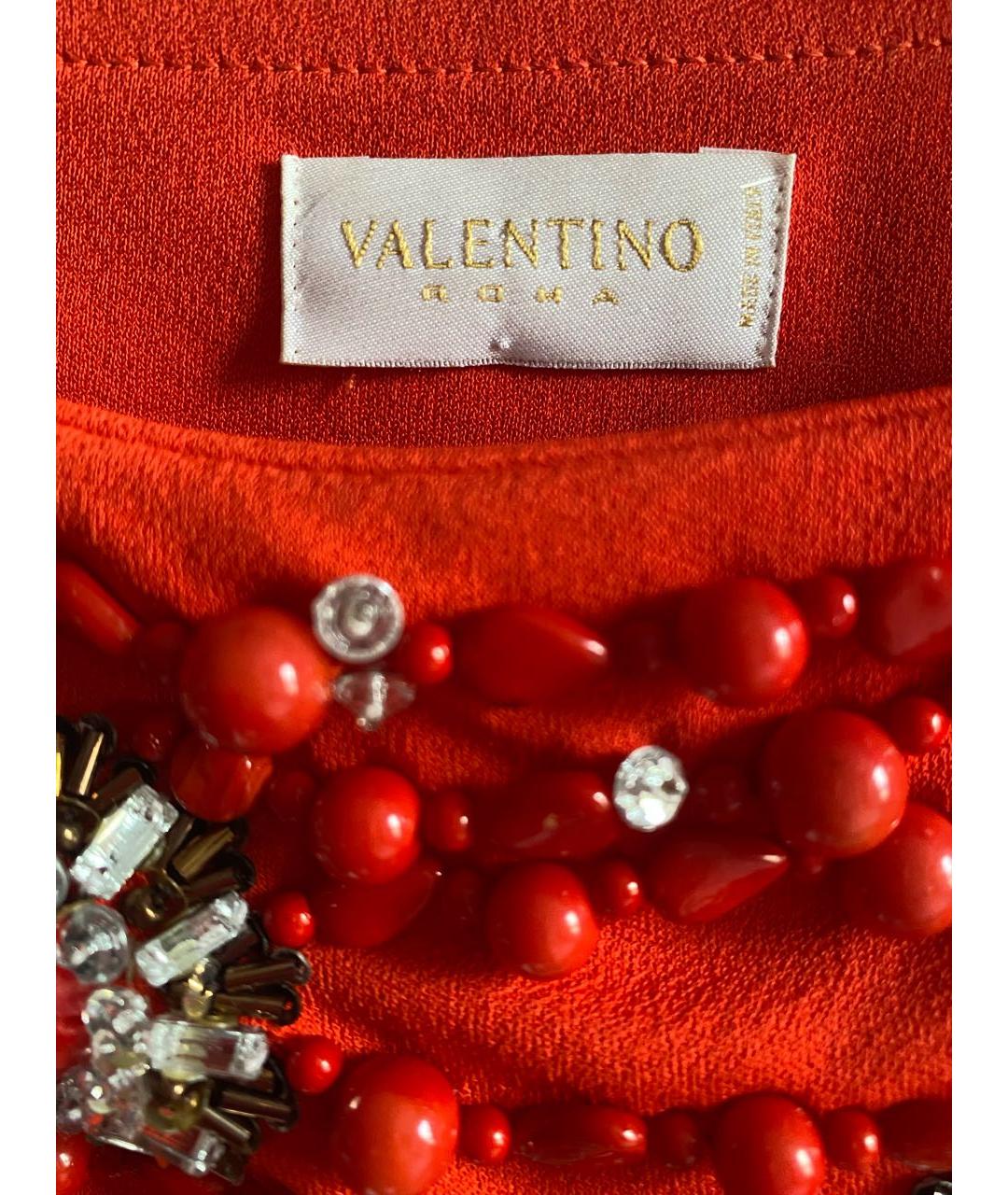 VALENTINO Красное вискозное коктейльное платье, фото 3