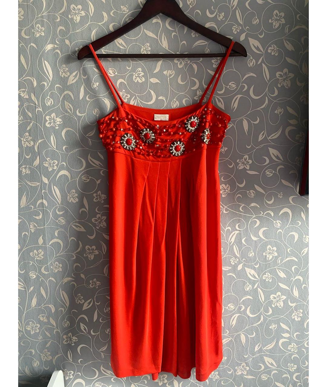 VALENTINO Красное вискозное коктейльное платье, фото 8