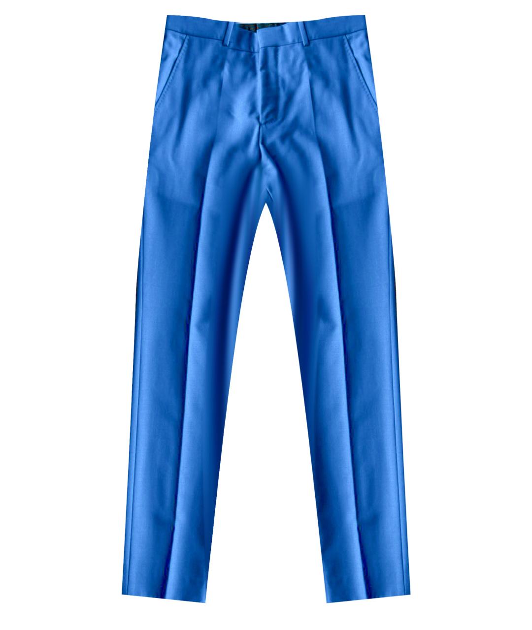 ALEXANDER MCQUEEN Синие шерстяные классические брюки, фото 1
