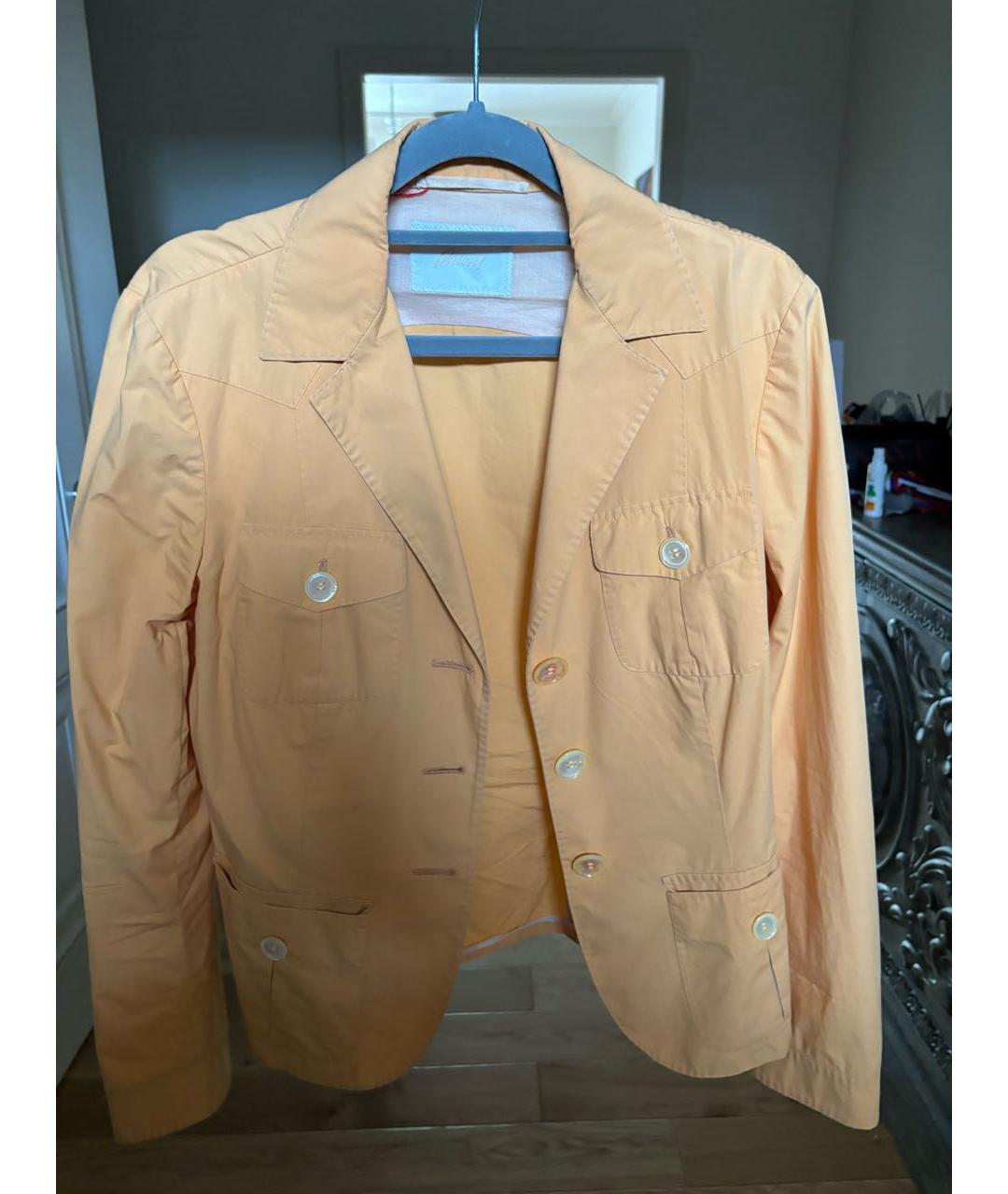BRIONI Оранжевый хлопковый жакет/пиджак, фото 5