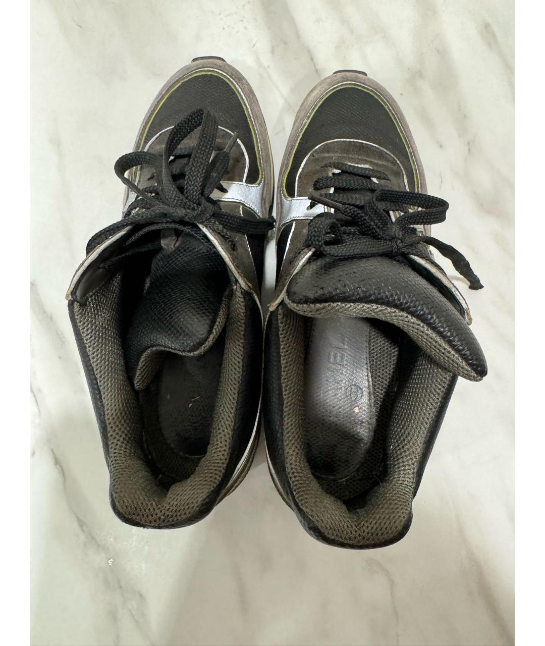 CHANEL PRE-OWNED Серые кожаные кроссовки, фото 3