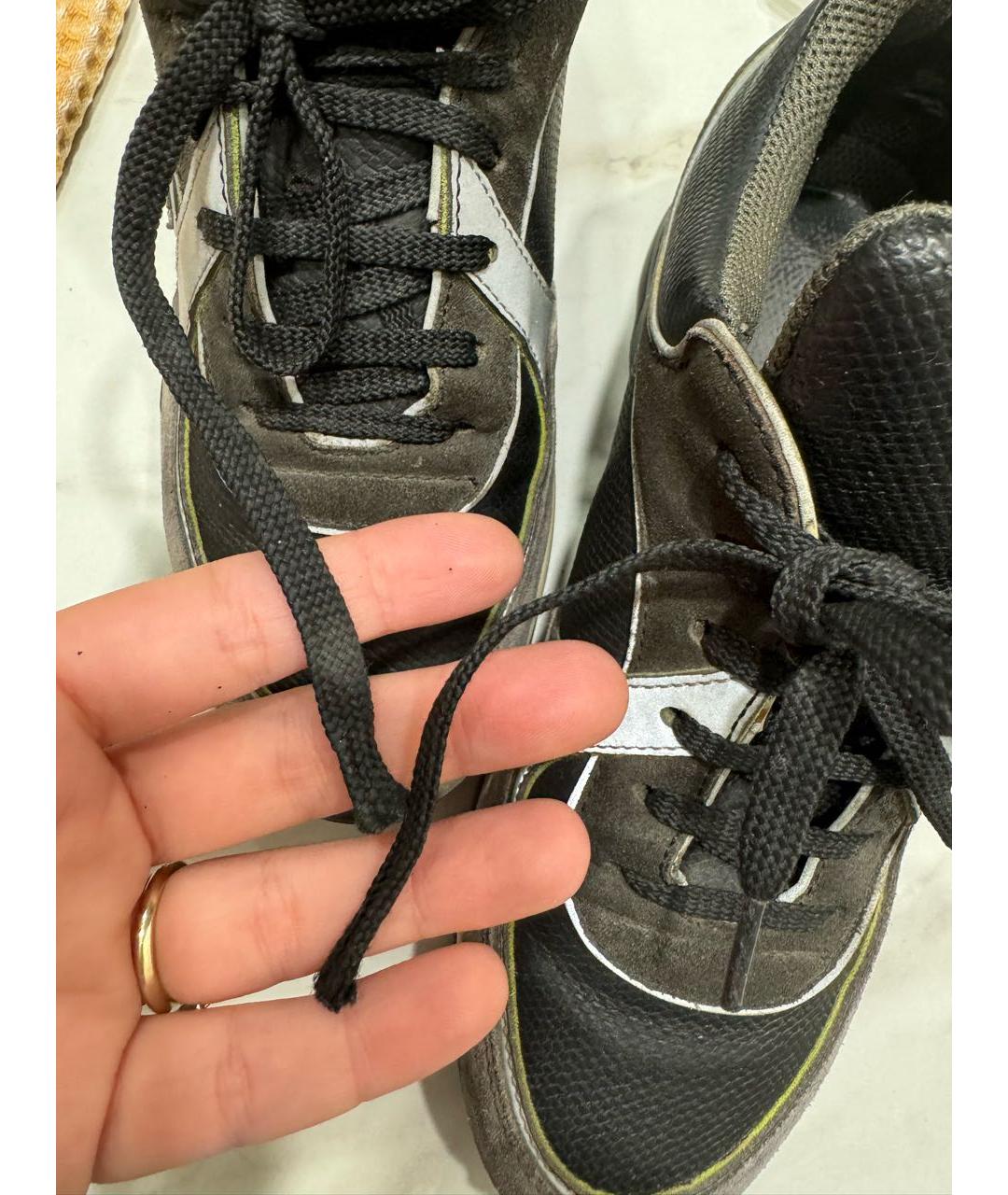 CHANEL PRE-OWNED Серые кожаные кроссовки, фото 6