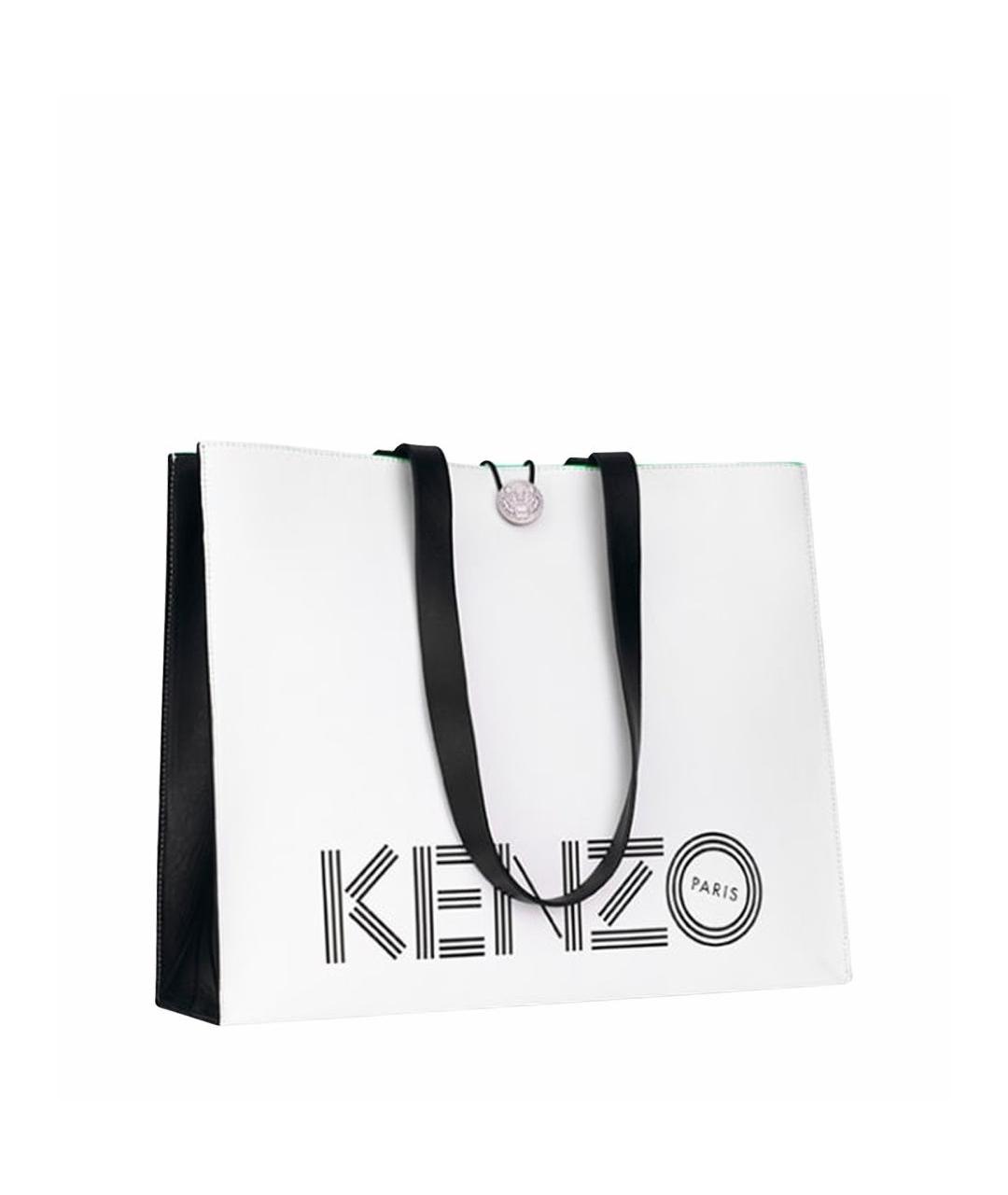 KENZO Белая кожаная сумка тоут, фото 1