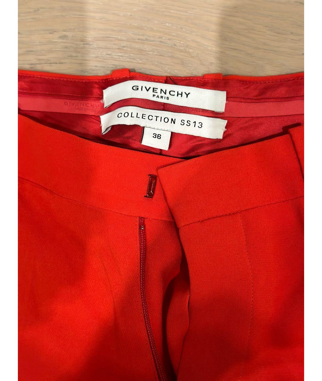 GIVENCHY Красные вискозные брюки узкие, фото 4
