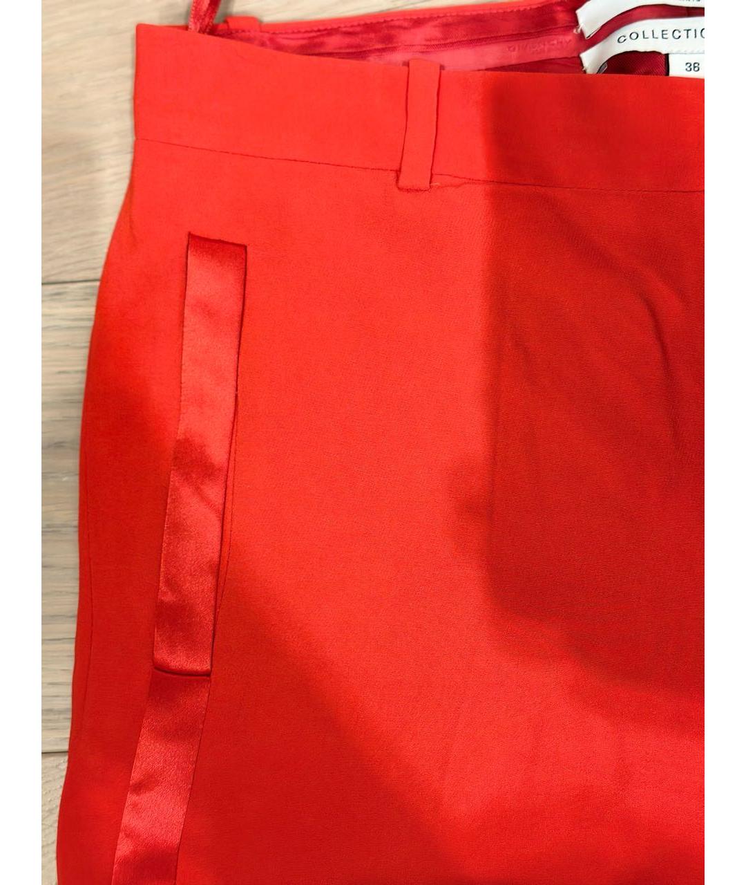 GIVENCHY Красные вискозные брюки узкие, фото 6