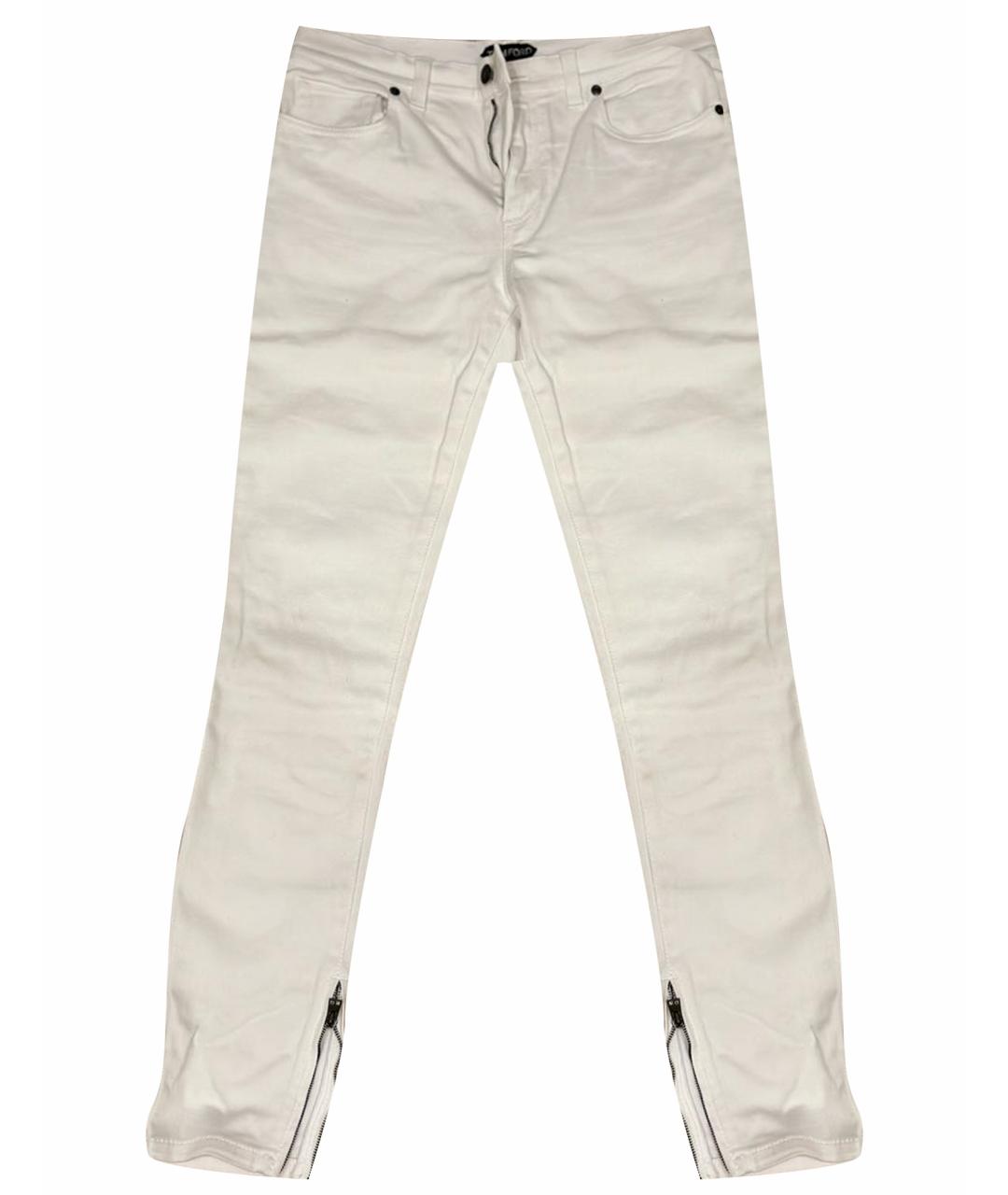 TOM FORD Белые хлопковые джинсы слим, фото 1