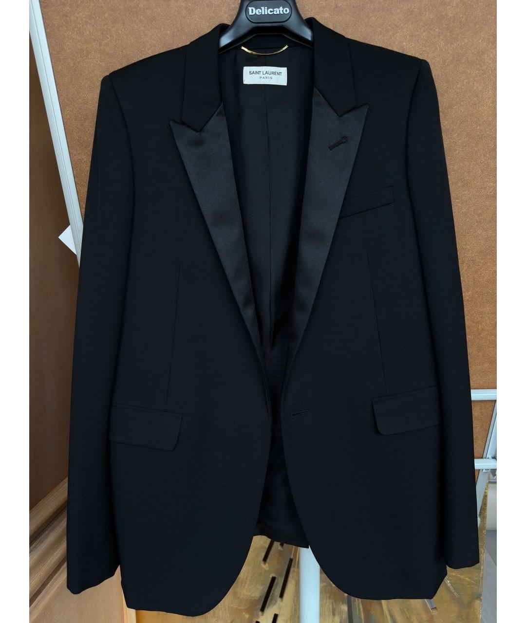 SAINT LAURENT Черный шерстяной жакет/пиджак, фото 2