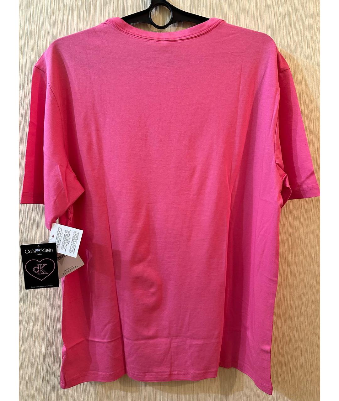 CALVIN KLEIN Розовая хлопковая футболка, фото 6