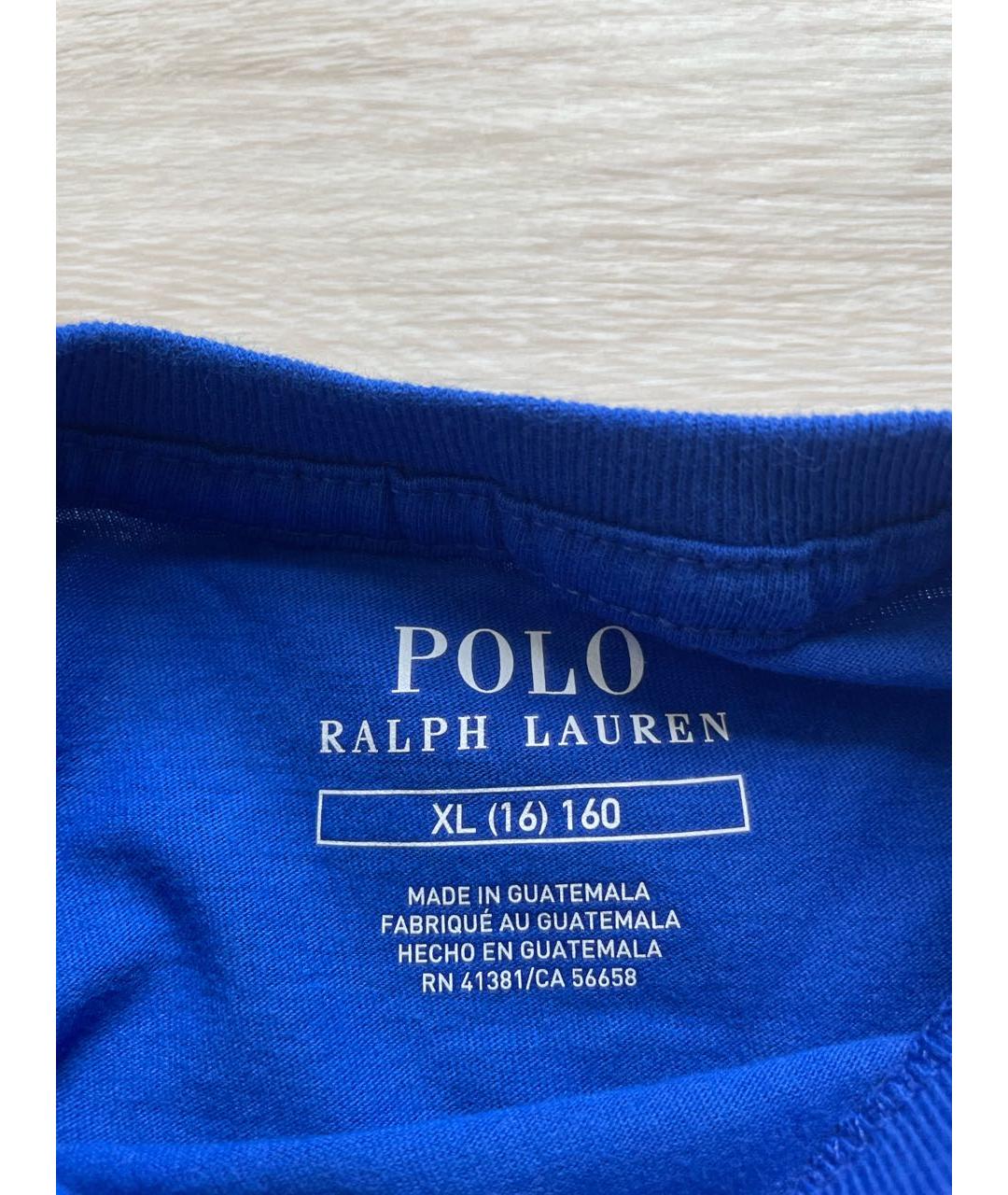 POLO RALPH LAUREN Синий хлопковый детская футболка / топ, фото 5