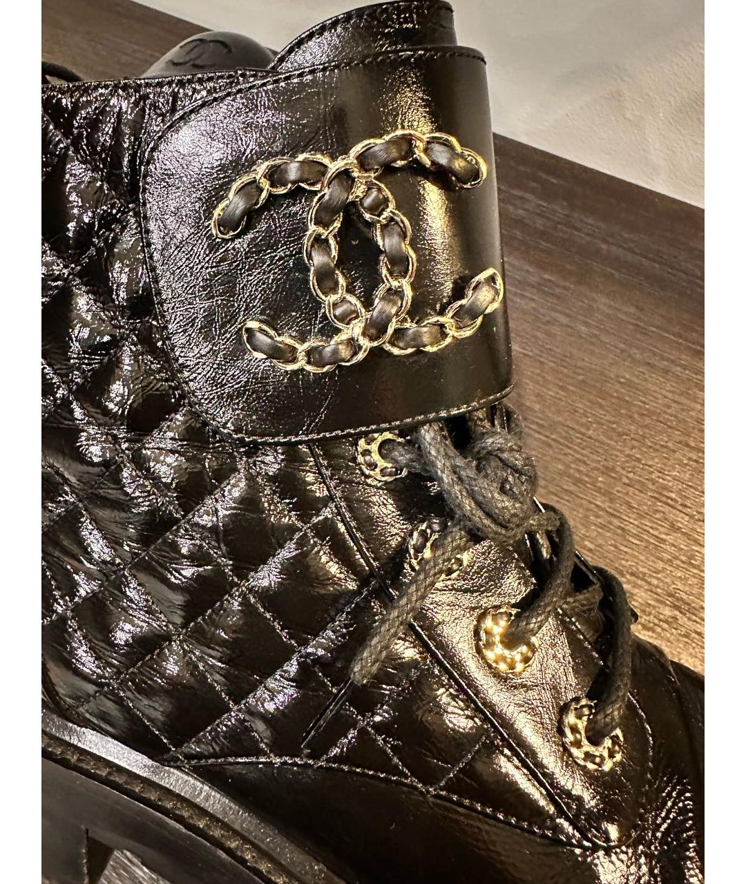 CHANEL PRE-OWNED Черные кожаные ботинки, фото 7