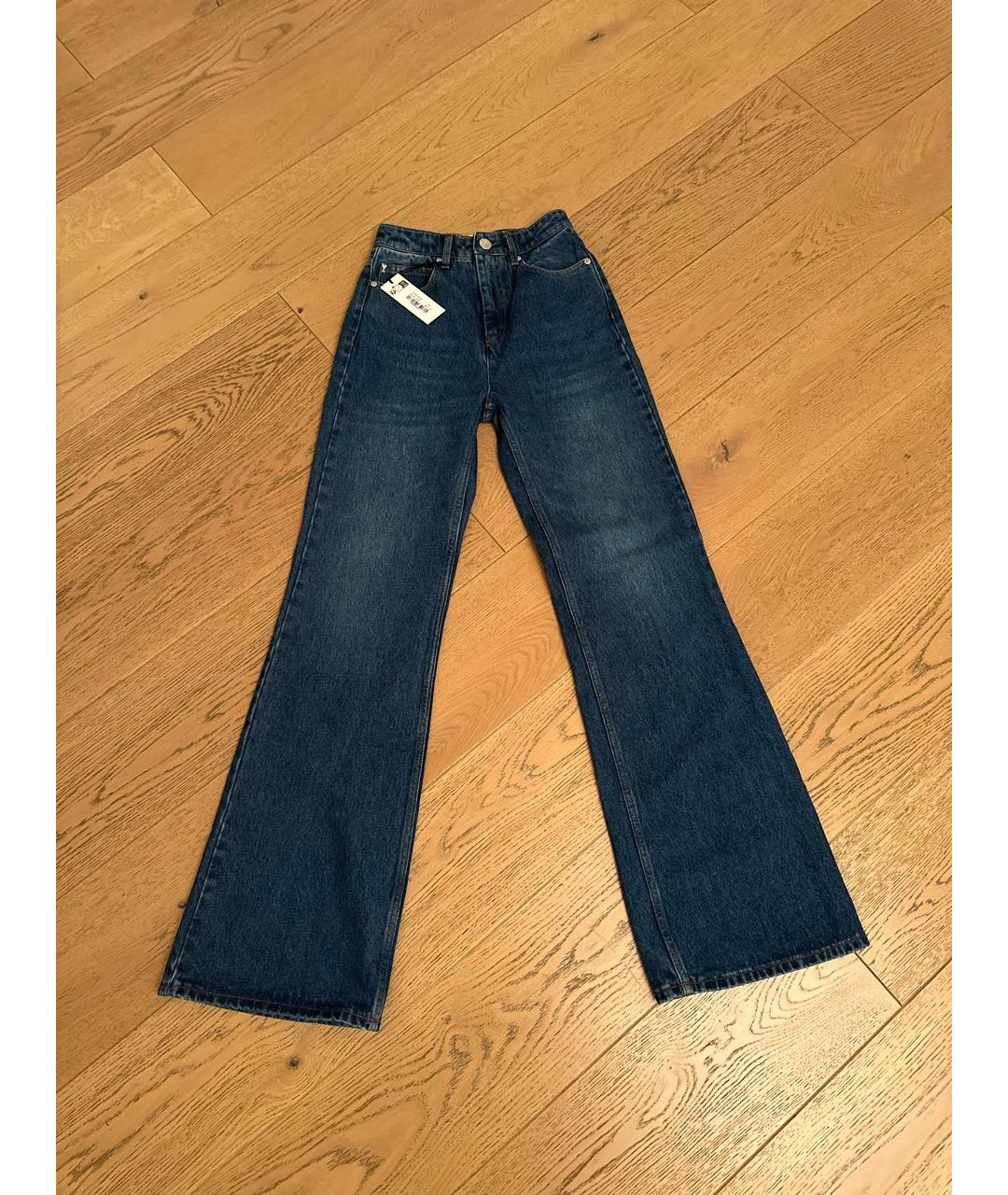 AMI Синие хлопковые джинсы клеш, фото 7