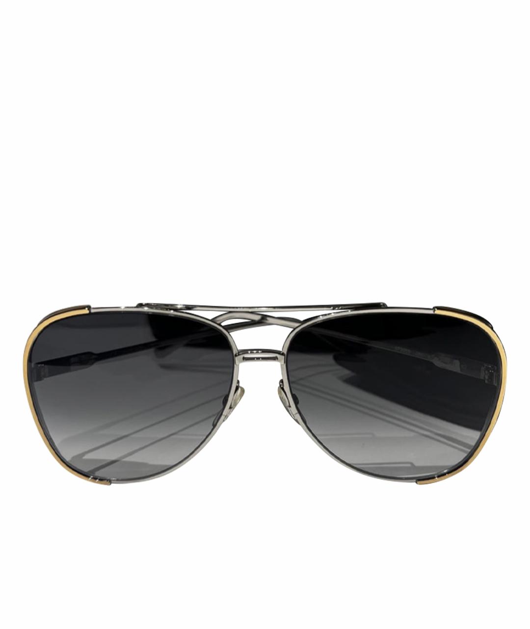 SALVATORE FERRAGAMO Серые металлические солнцезащитные очки, фото 1