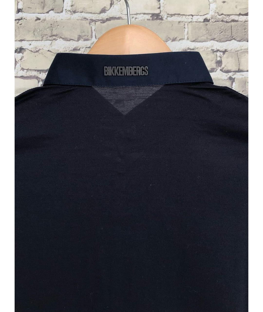BIKKEMBERGS Темно-синяя хлопко-шелковая кэжуал рубашка, фото 4