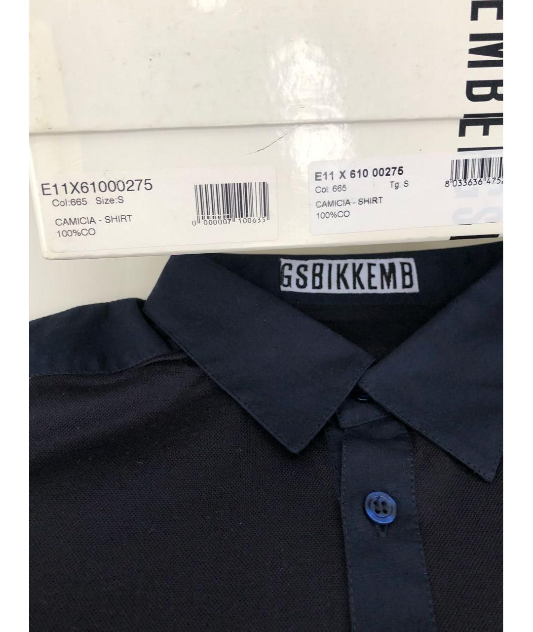 BIKKEMBERGS Темно-синяя хлопко-шелковая кэжуал рубашка, фото 6