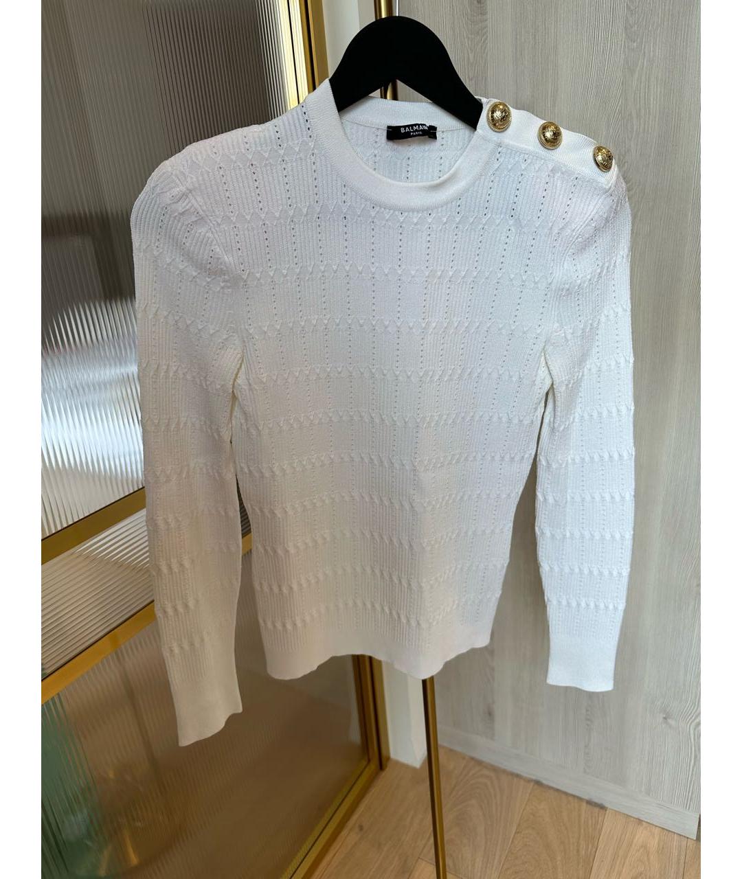 BALMAIN Белый вискозный джемпер / свитер, фото 5
