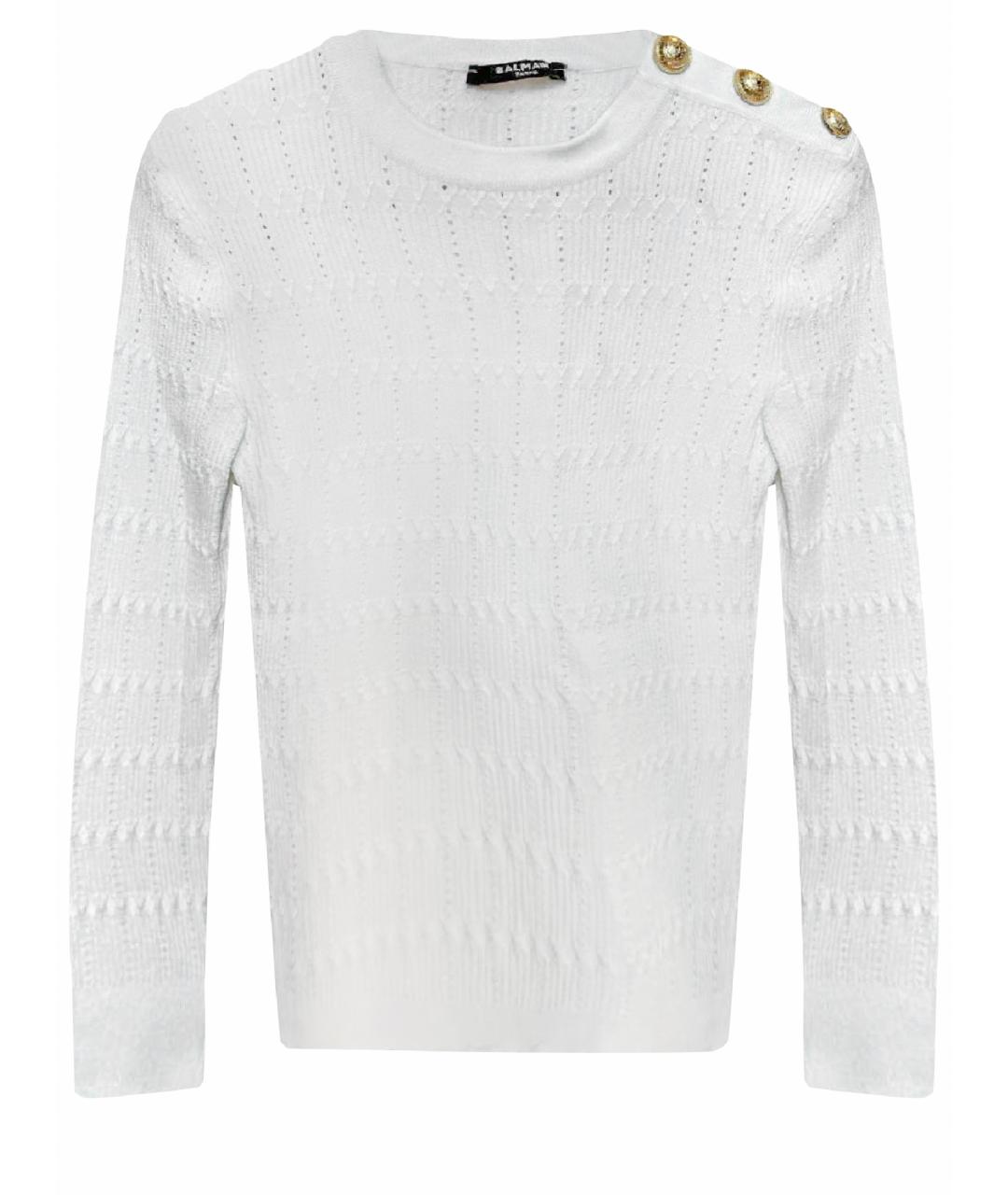 BALMAIN Белый вискозный джемпер / свитер, фото 1
