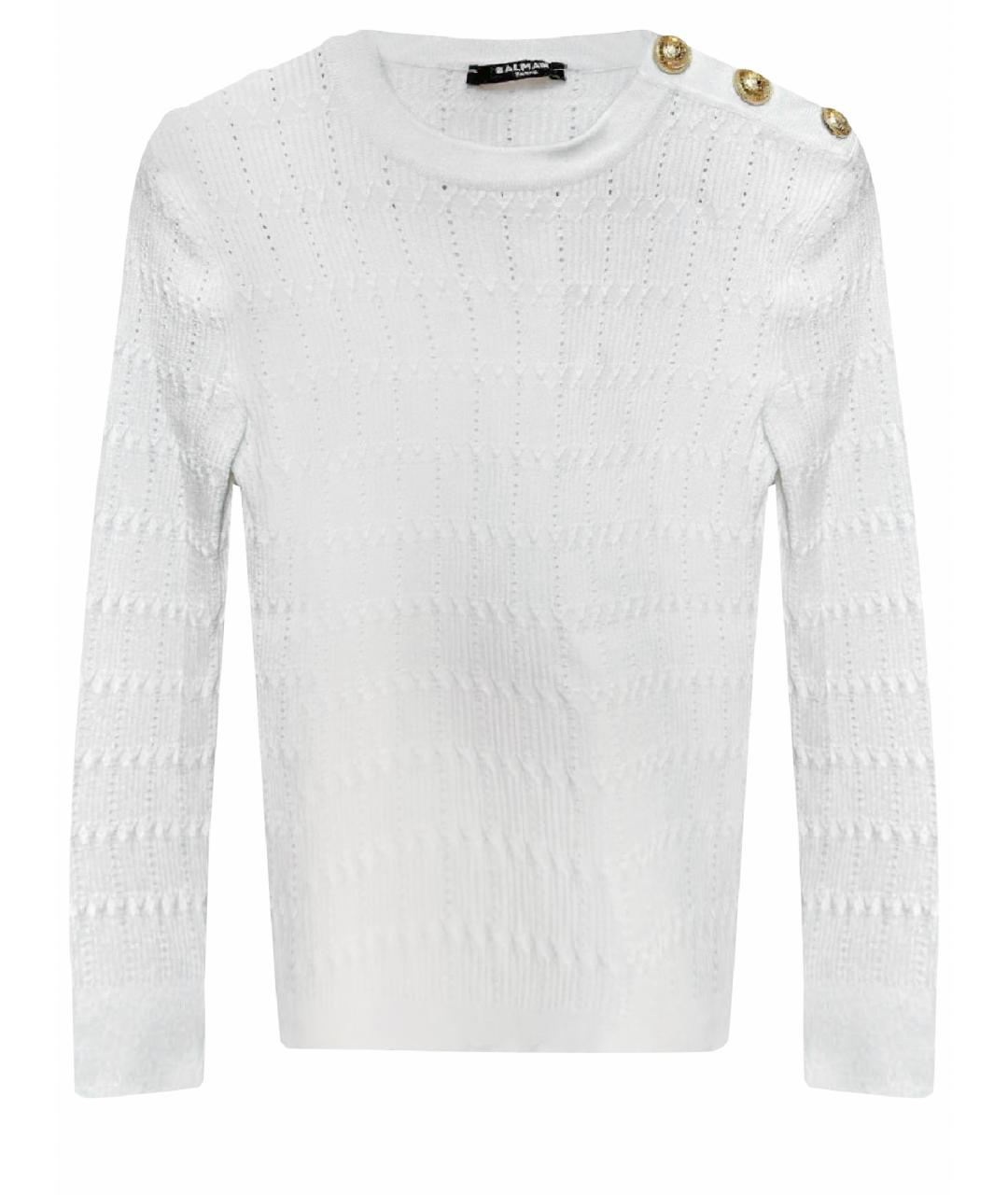 BALMAIN Белый вискозный джемпер / свитер, фото 6