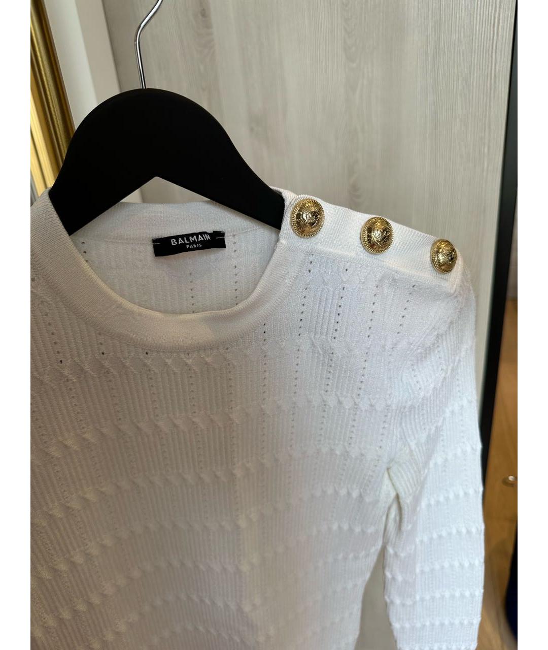 BALMAIN Белый вискозный джемпер / свитер, фото 3