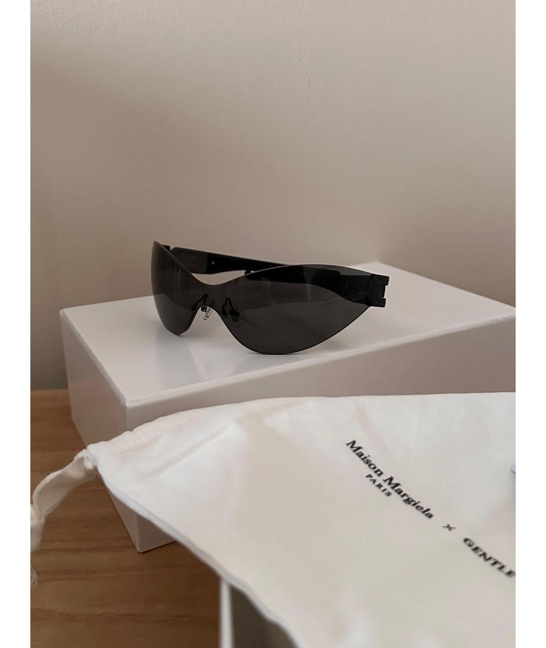 MAISON MARGIELA Черные металлические солнцезащитные очки, фото 8