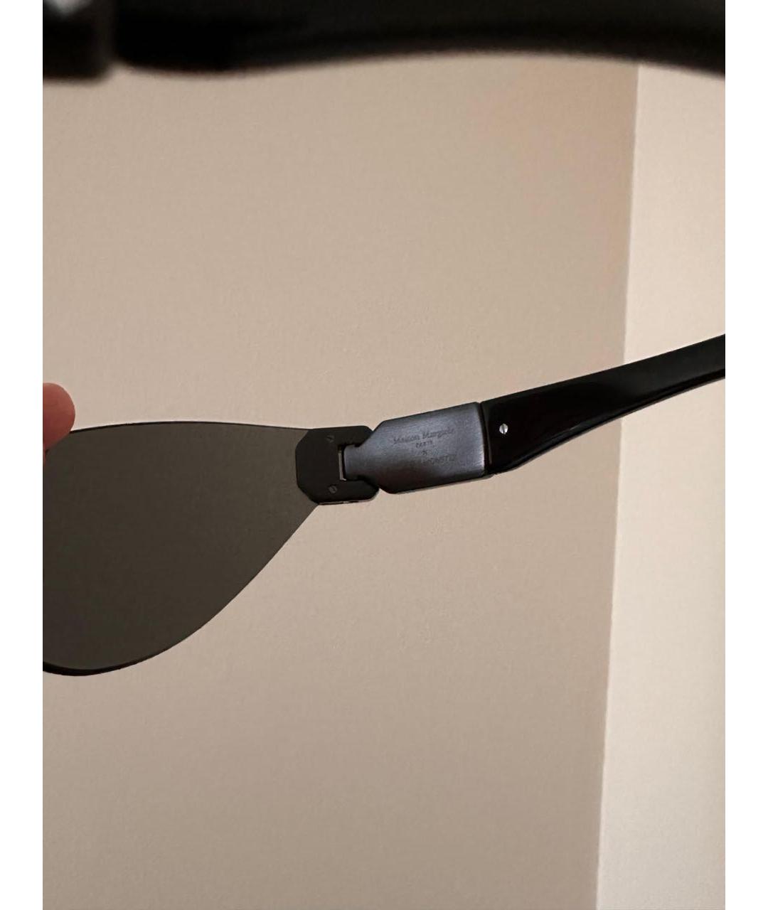 MAISON MARGIELA Черные металлические солнцезащитные очки, фото 4